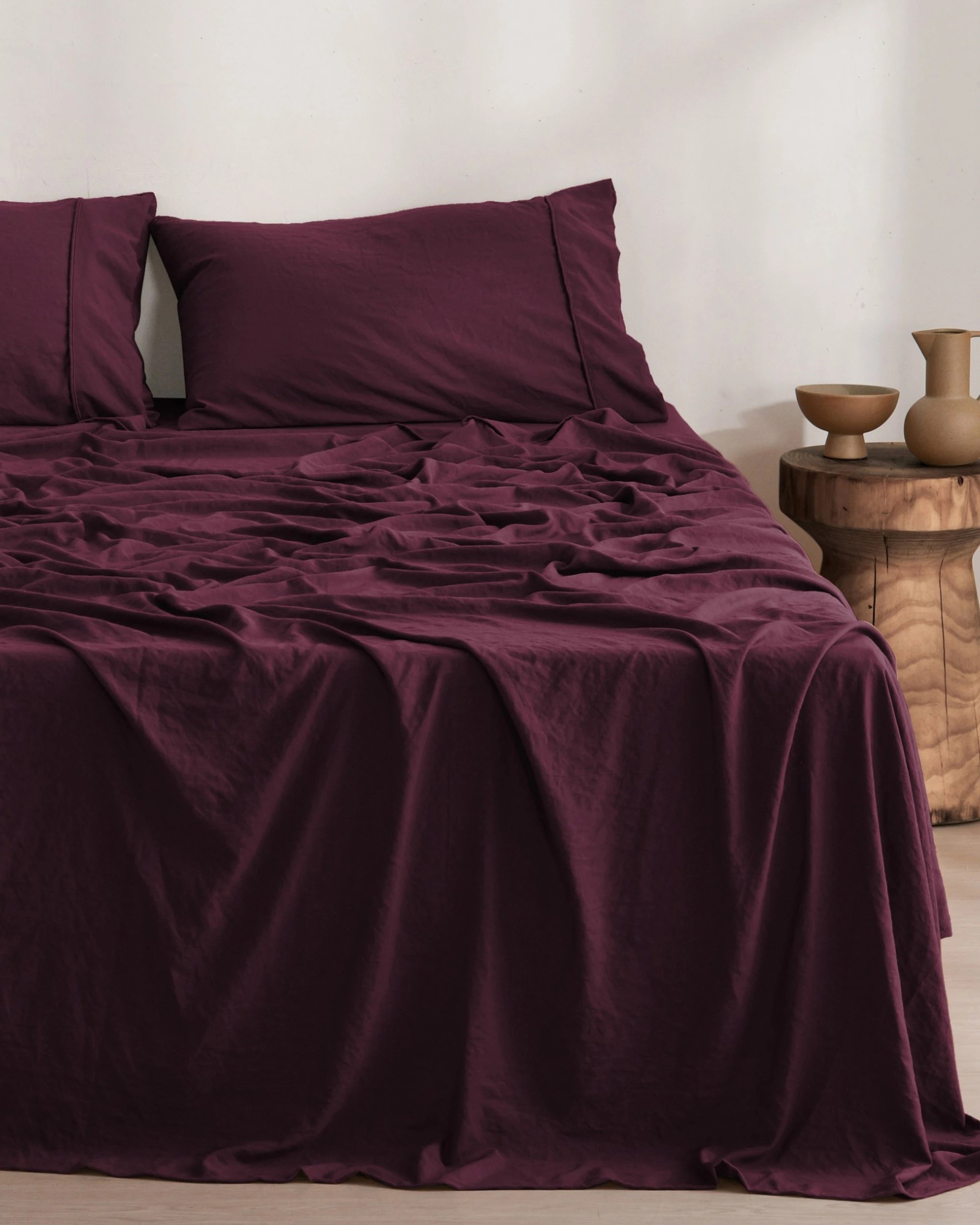 1 Dreamaker Superfine Washed Microfibre Sheet Set - Queen Bed - Cherry, 1 of 10