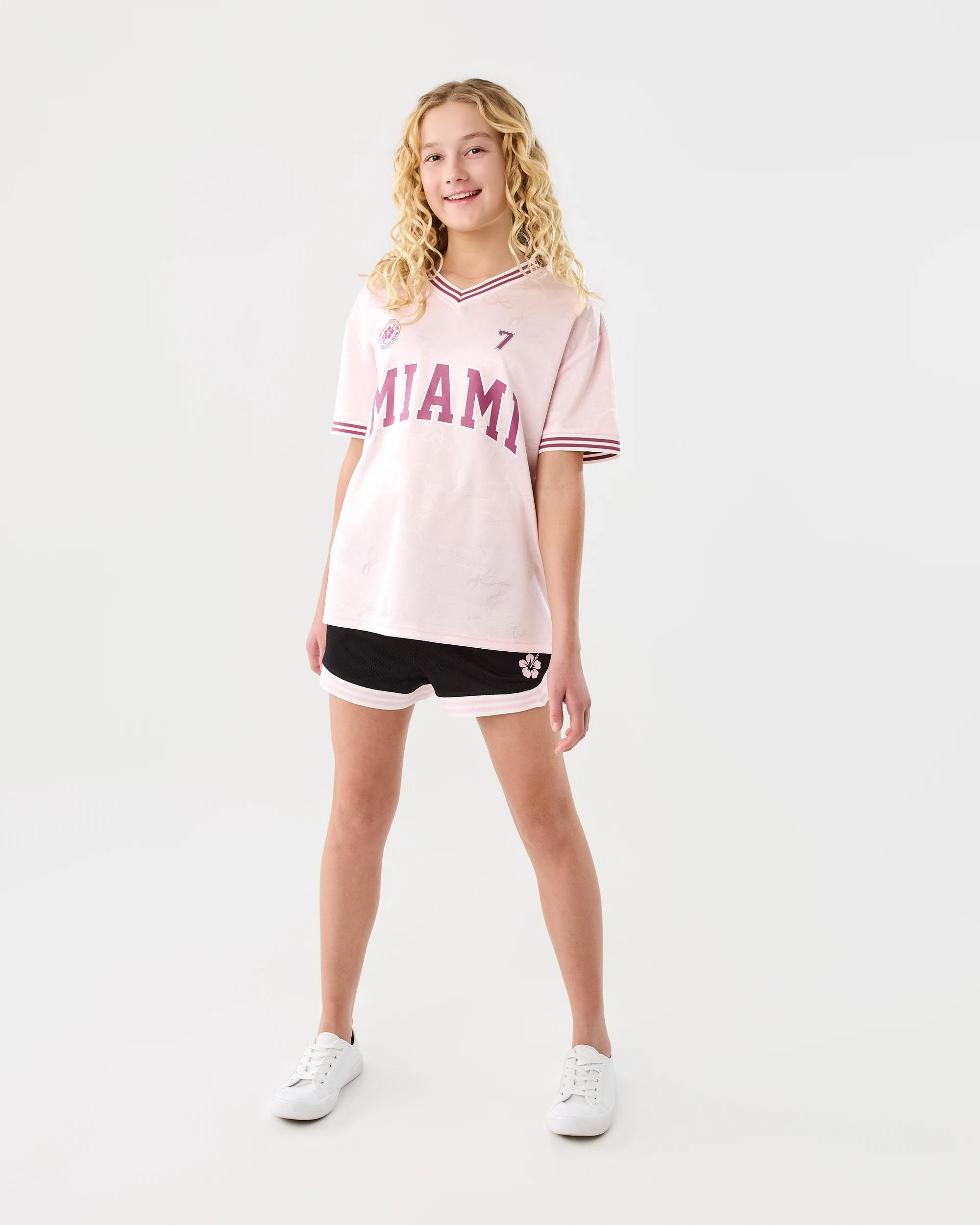 7 Mesh T-shirt Pink Text, 7 of 8