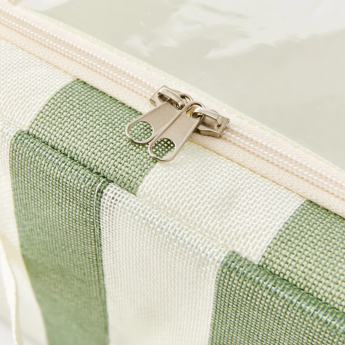 8 Linen Look Underbed Collapsible Box - Green Stripe, 8 of 8