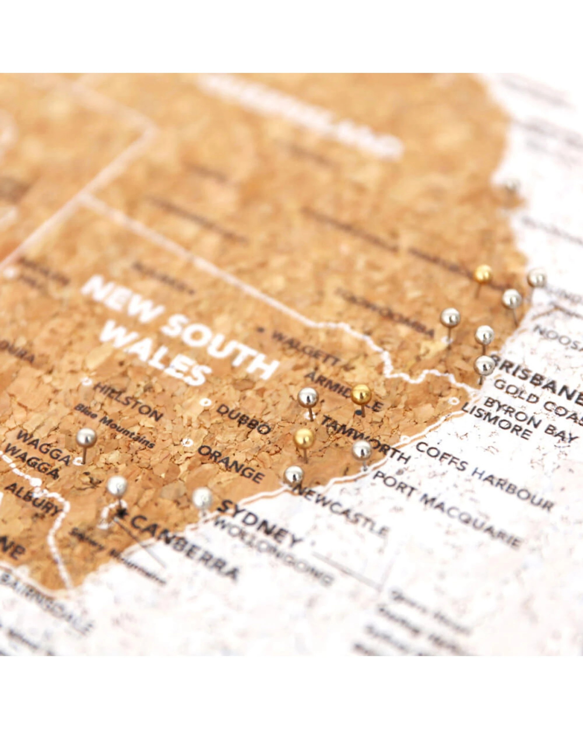 3 Splosh Travel Cork Board Australia Map Framed Canvas Caravan Wall Decor With Pins 38x28xm - Multi, 3 of 4