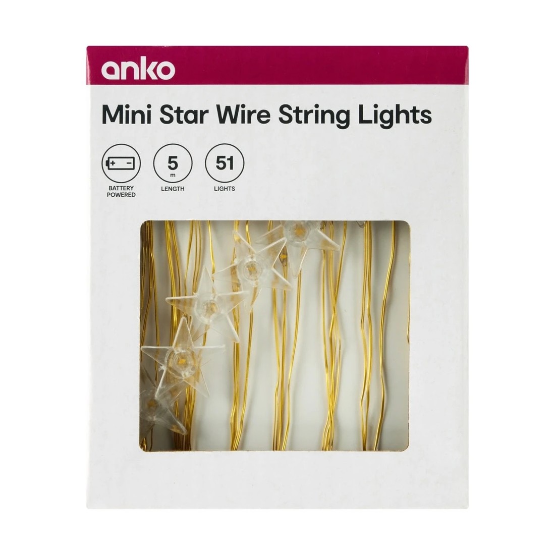 8 Mini Star Wire String Lights, 8 of 8