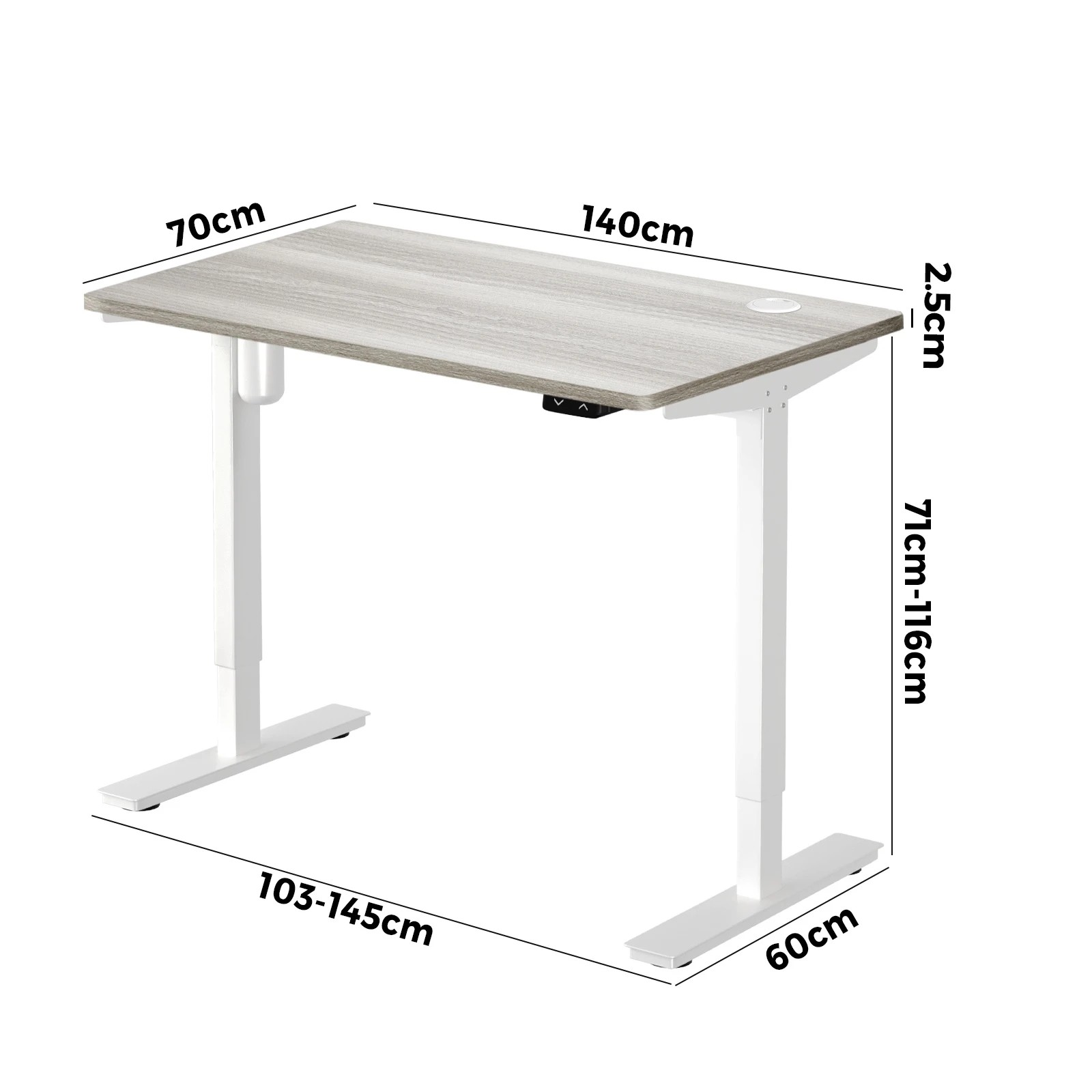 4 Oikiture 140cm Electric Standing Desk Single Motor Height Adjustable Sit Stand Table Top
 - Multi, 4 of 4