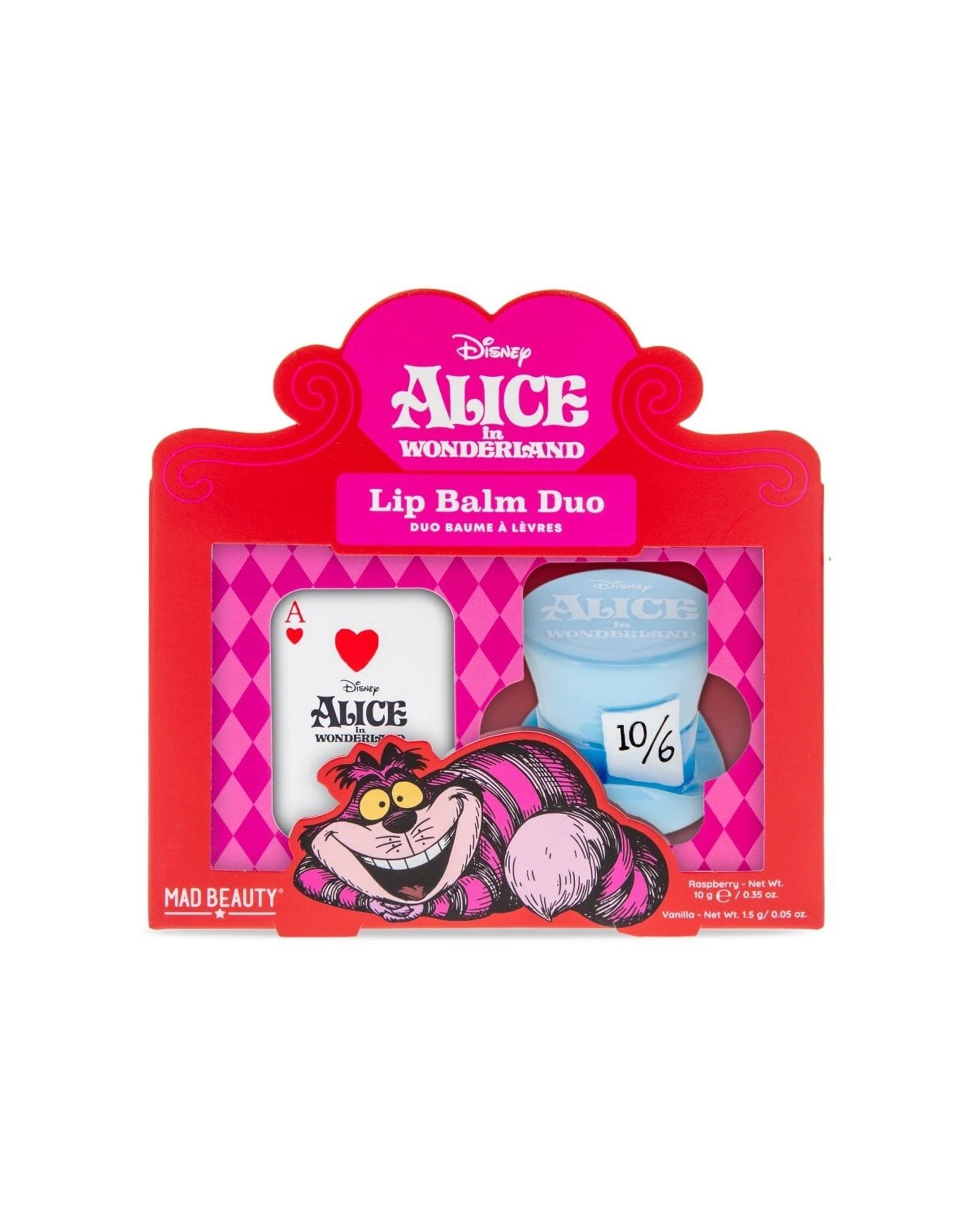 2 Disney 2PK Alice In Wonderland Tinned Lip Balm Duo Raspberry Vanilla Moisturising Hydrating Formula - Multi, 2 of 5