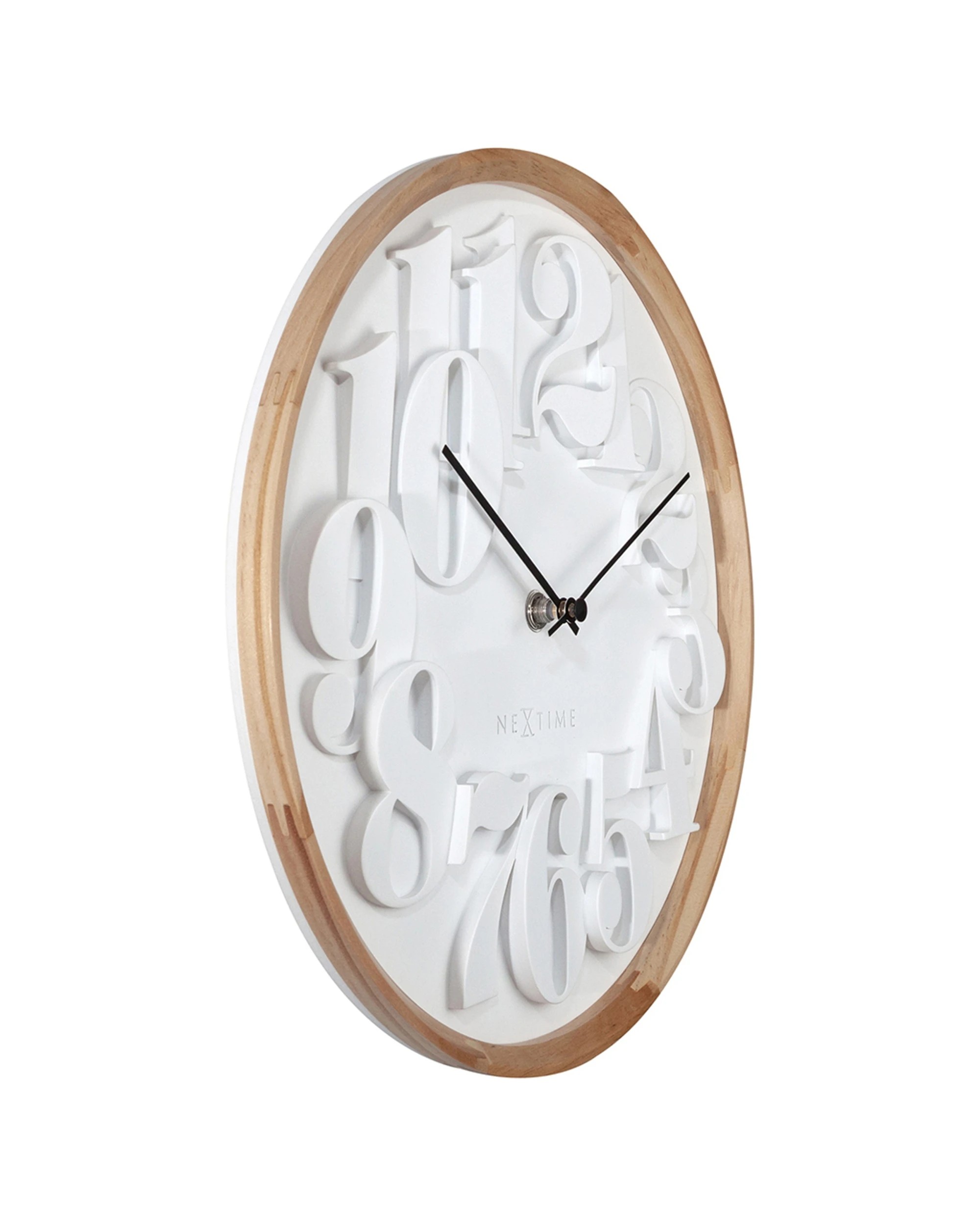 3 NeXtime Shunkan Japanese Design Wall Clock Pine Wood Concrete - Natural, 3 of 6