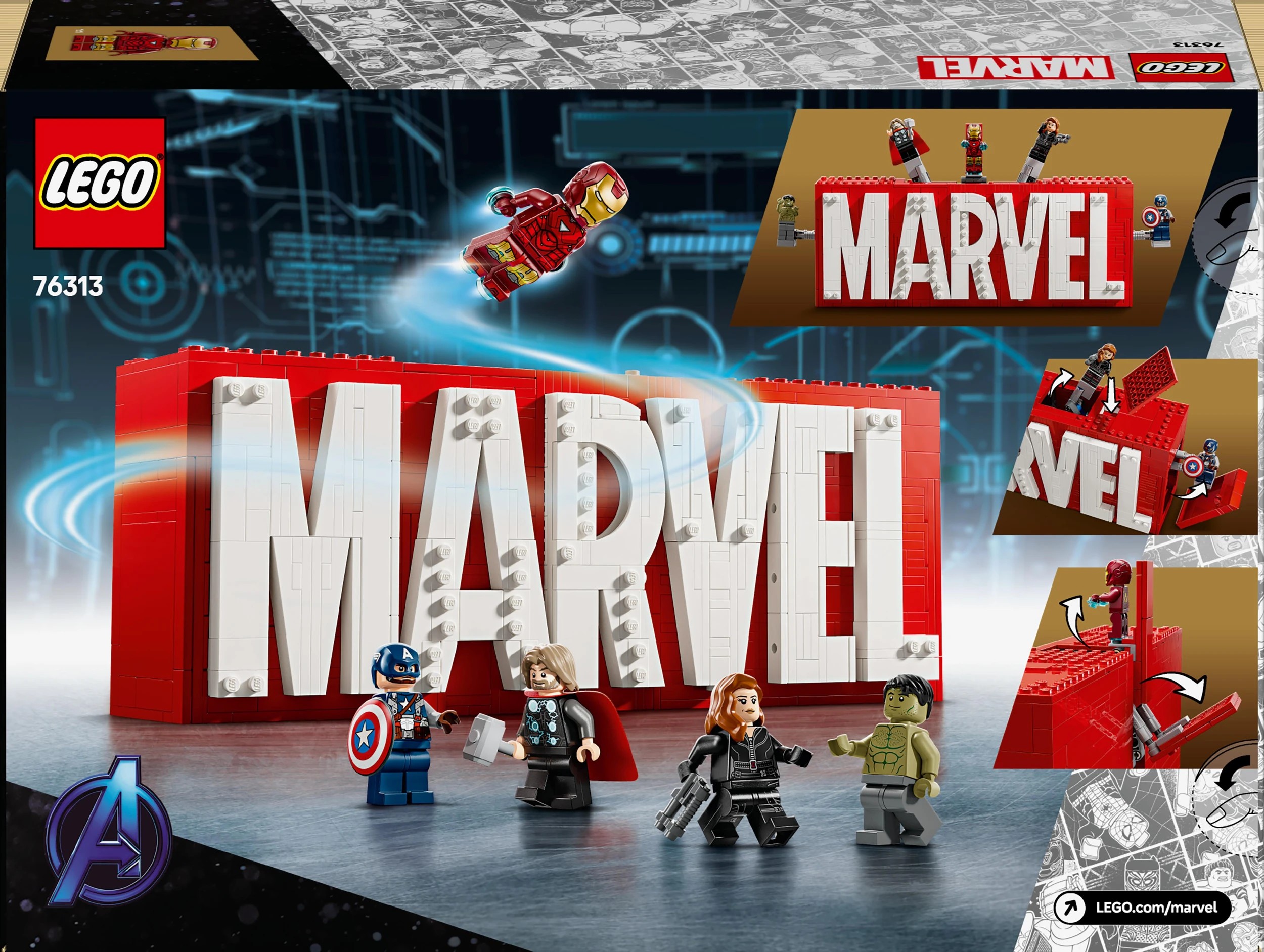 10 LEGO Marvel: Marvel Logo & Minifigures 76313, 10 of 10