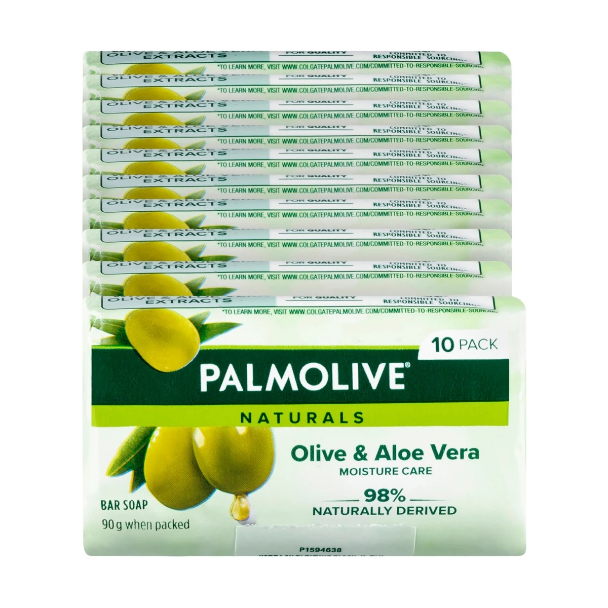 2 Palmolive 10 Pack Naturals Moisture Care Bar Soap 90g - Olive & Aloe Vera, 2 of 10