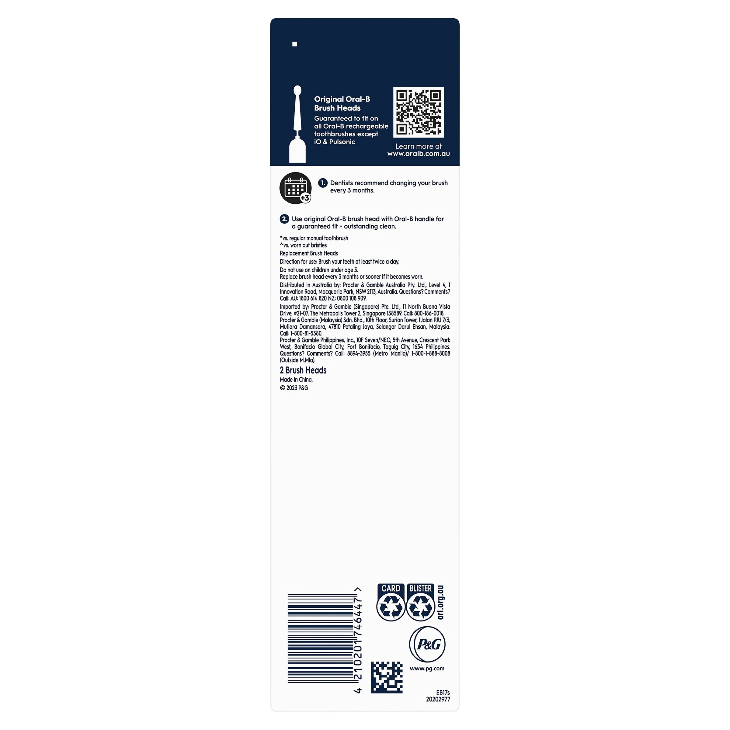 3 Oral-B 2 Pack Sensitive Clean Brush Heads, 3 of 10