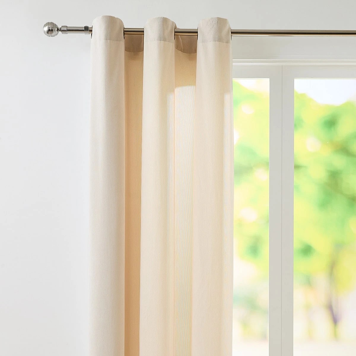 2 Corduroy Curtain - Beige - 140cm x 221cm, 2 of 5