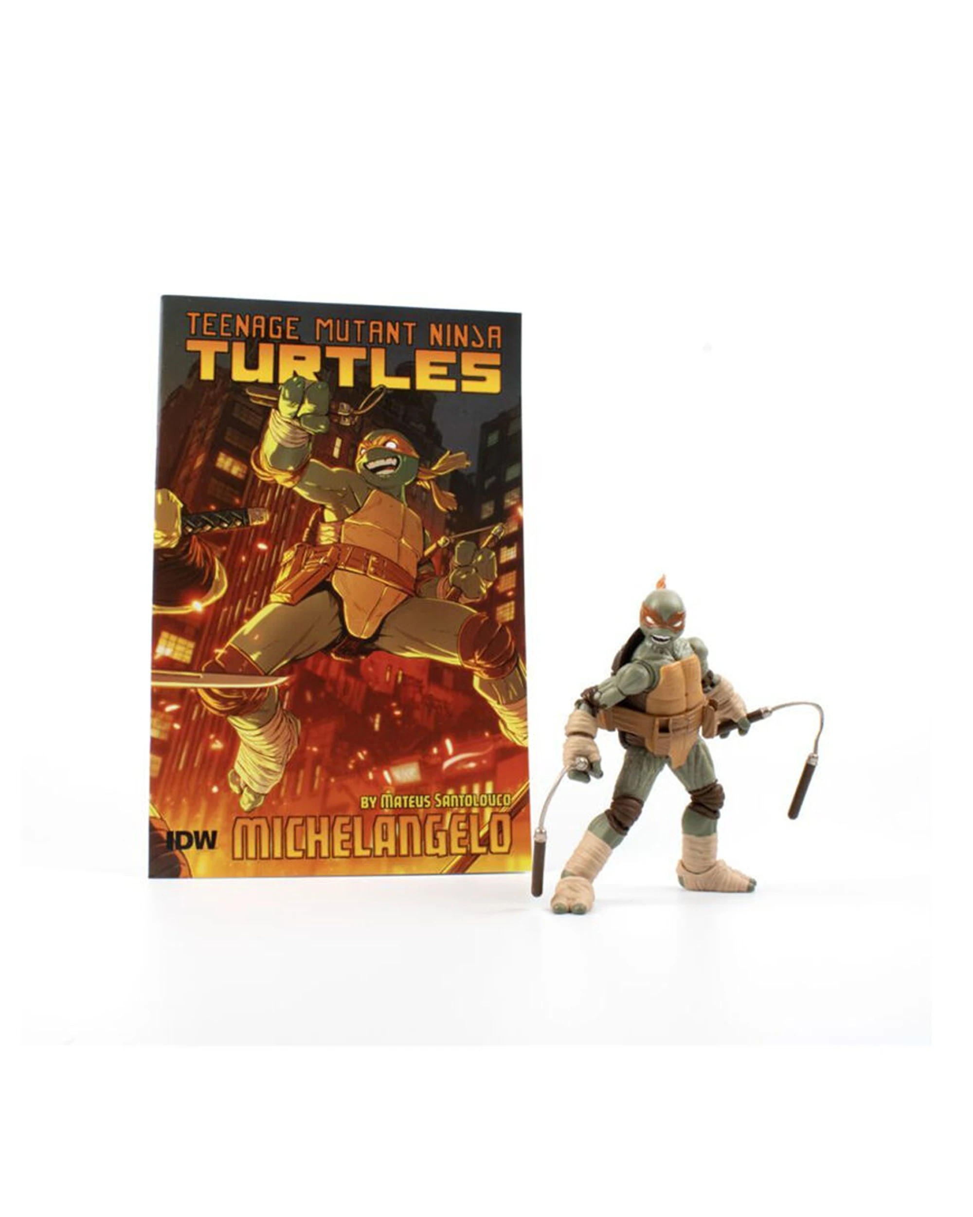 2 Teenage Mutant Ninja Turtles Michelangelo Action Figure Comic Book Collector Box - Orange, 2 of 6