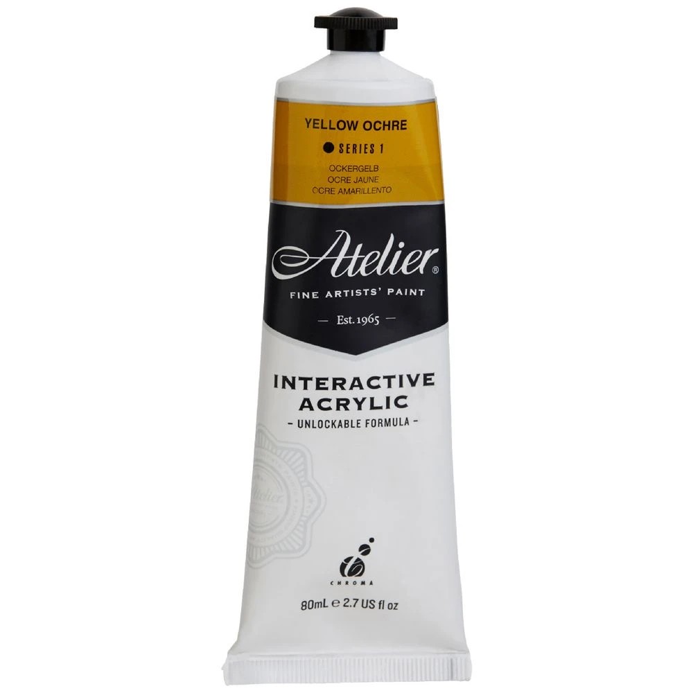 1 Atelier Interactive Artist Acrylic 80mL Yellow Ochre S1, 1 of 4