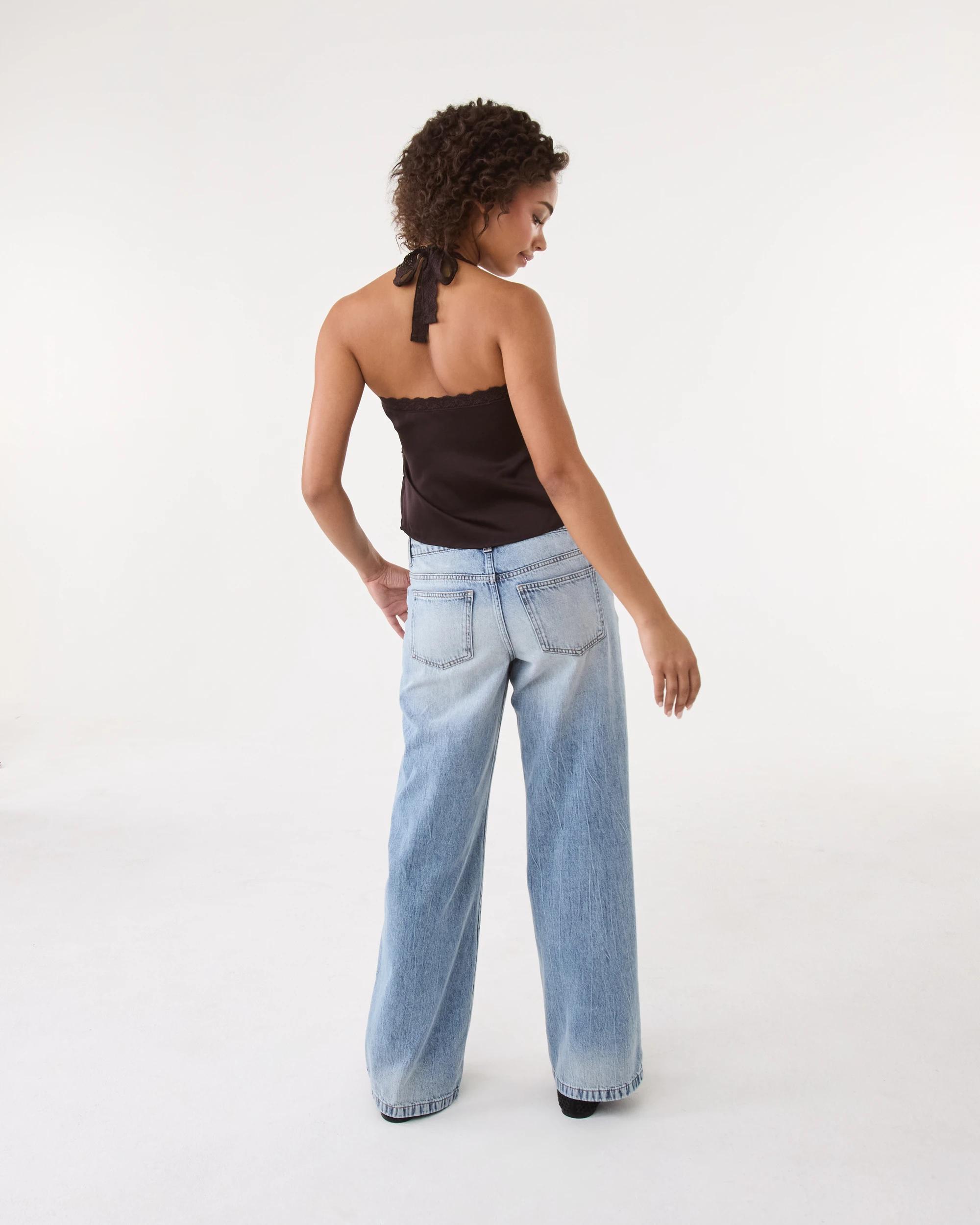 6 Sleeveless Satin Lace Trim Top Choc Plum, 6 of 10