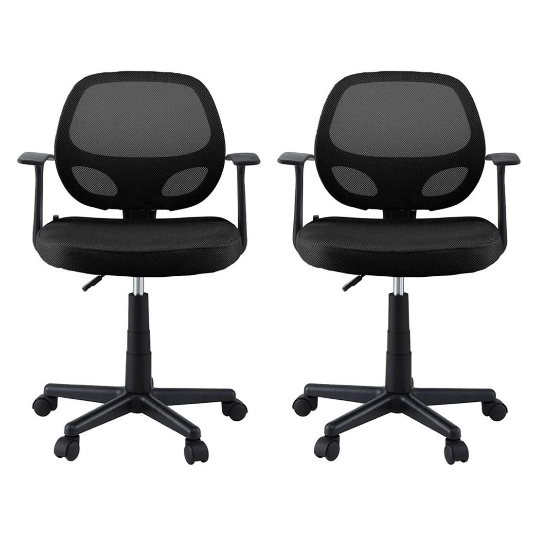 3 Artiss 2x Mesh Office Chair Computer Gaming Desk Chairs Work Study Mid Back - Black, 3 of 6