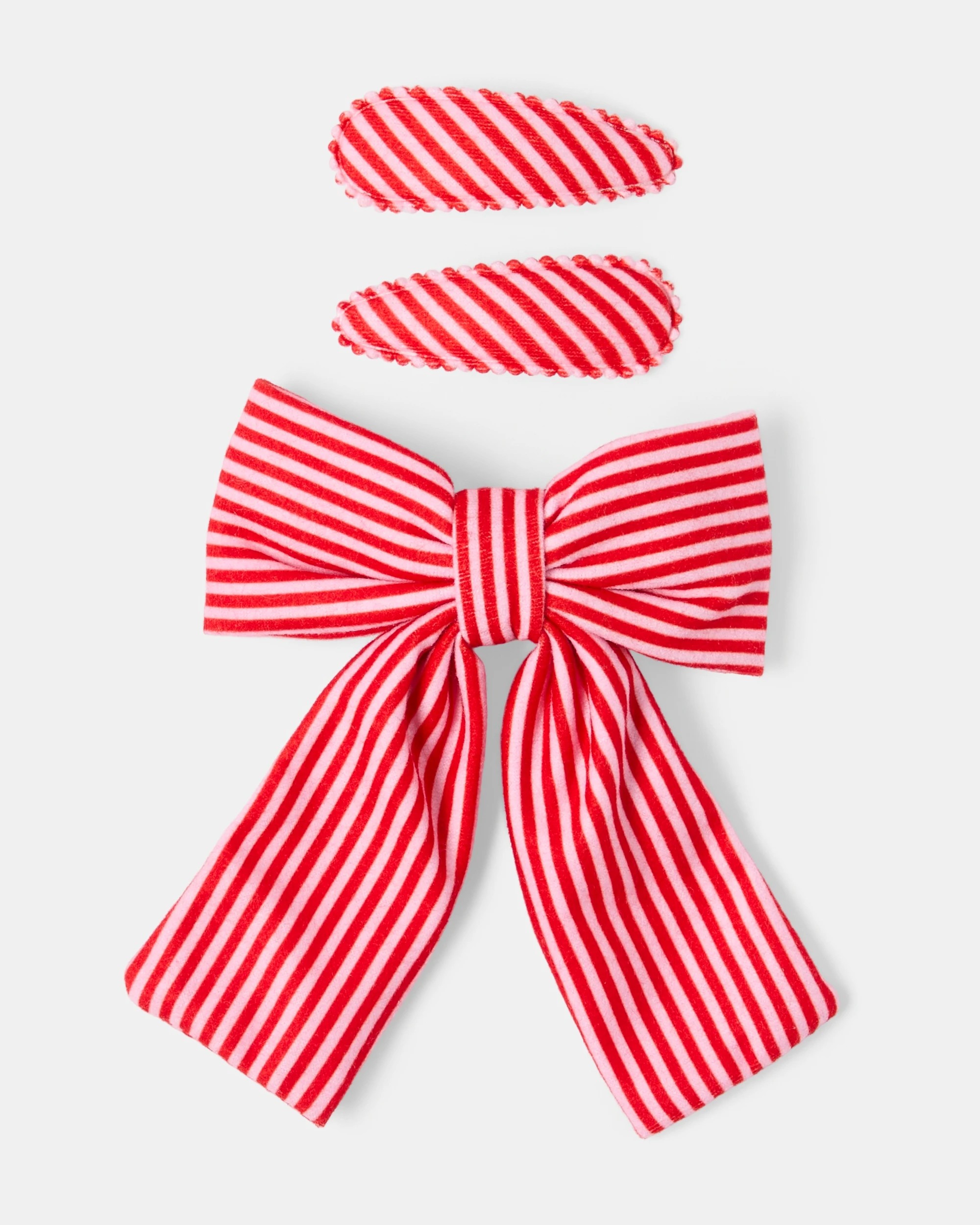 1 3 Pack Christmas Stripe Bow Hair Clips, 1 of 3