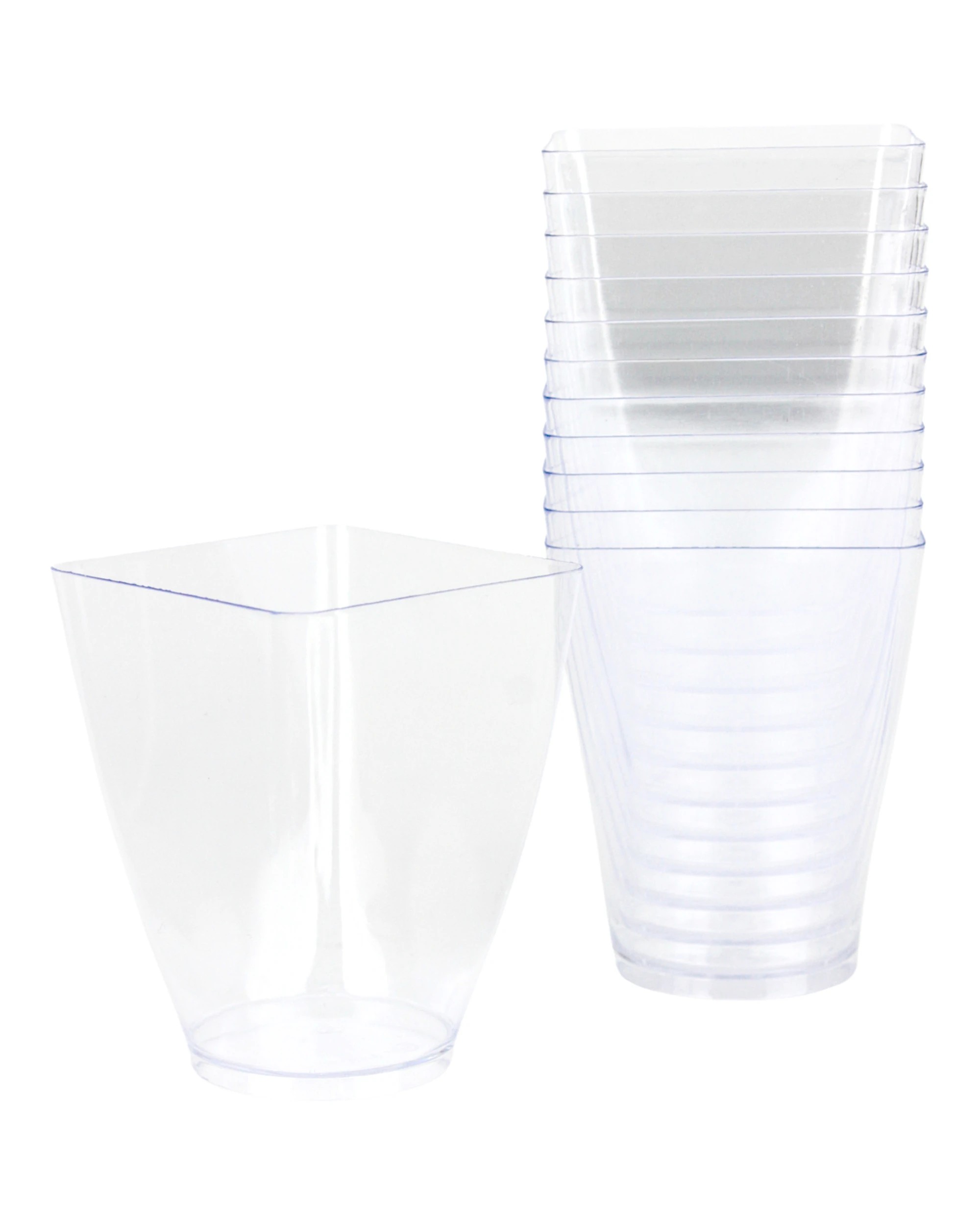 1 Magicpro Mini Plastic Round Base Square Dessert Cups 150ml Pack of 12 - Clear, 1 of 3