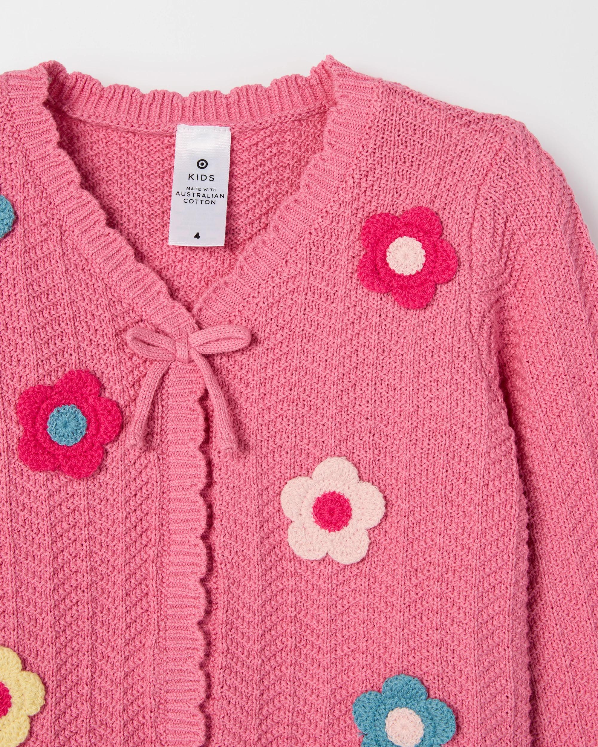 2 Target Kids Australian Cotton Crochet Cardigan PINK, 2 of 2