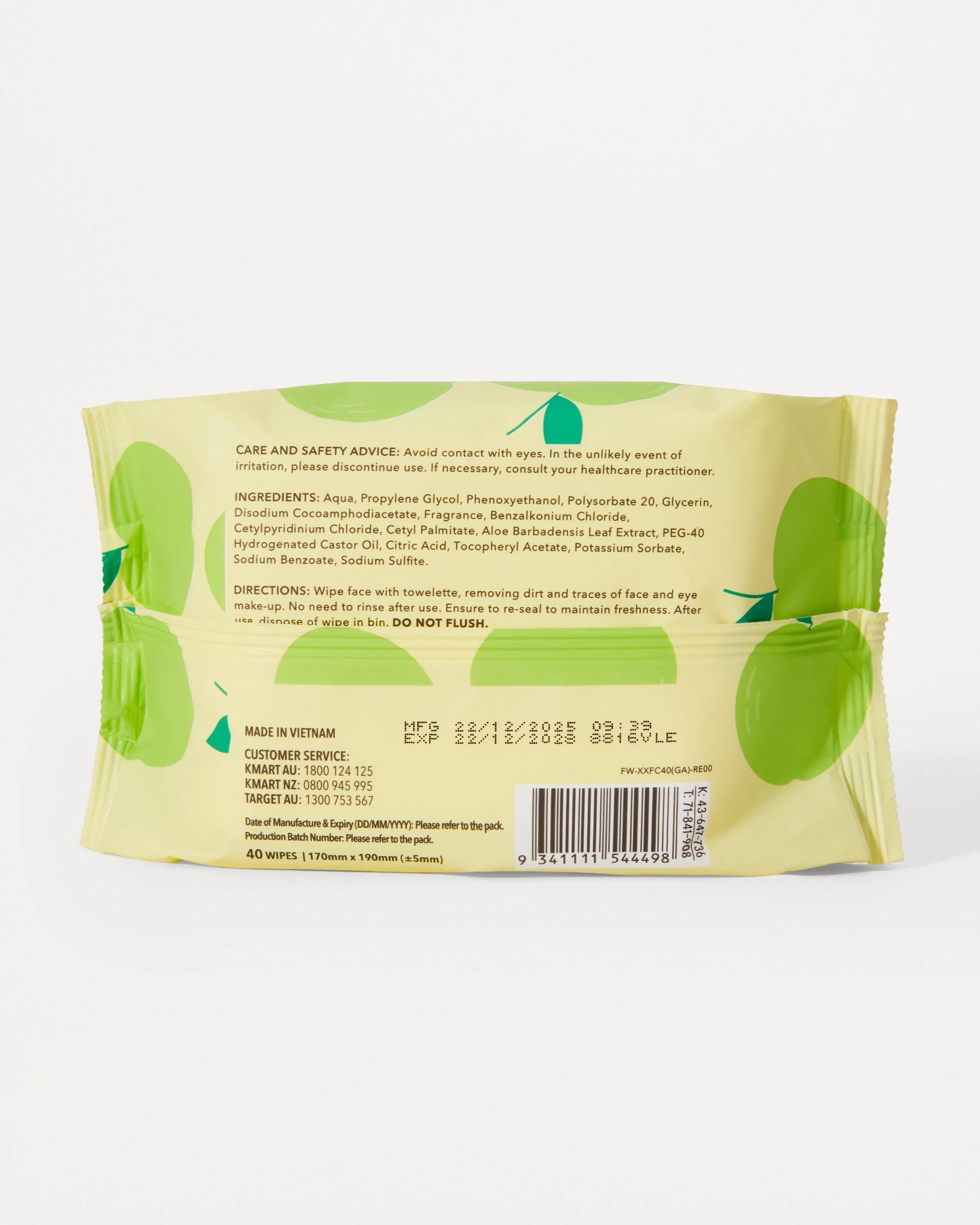 3 OXX Skincare 40 Pack Biodegradable Facial Wipes - Green Apple and Aloe Vera, 3 of 3