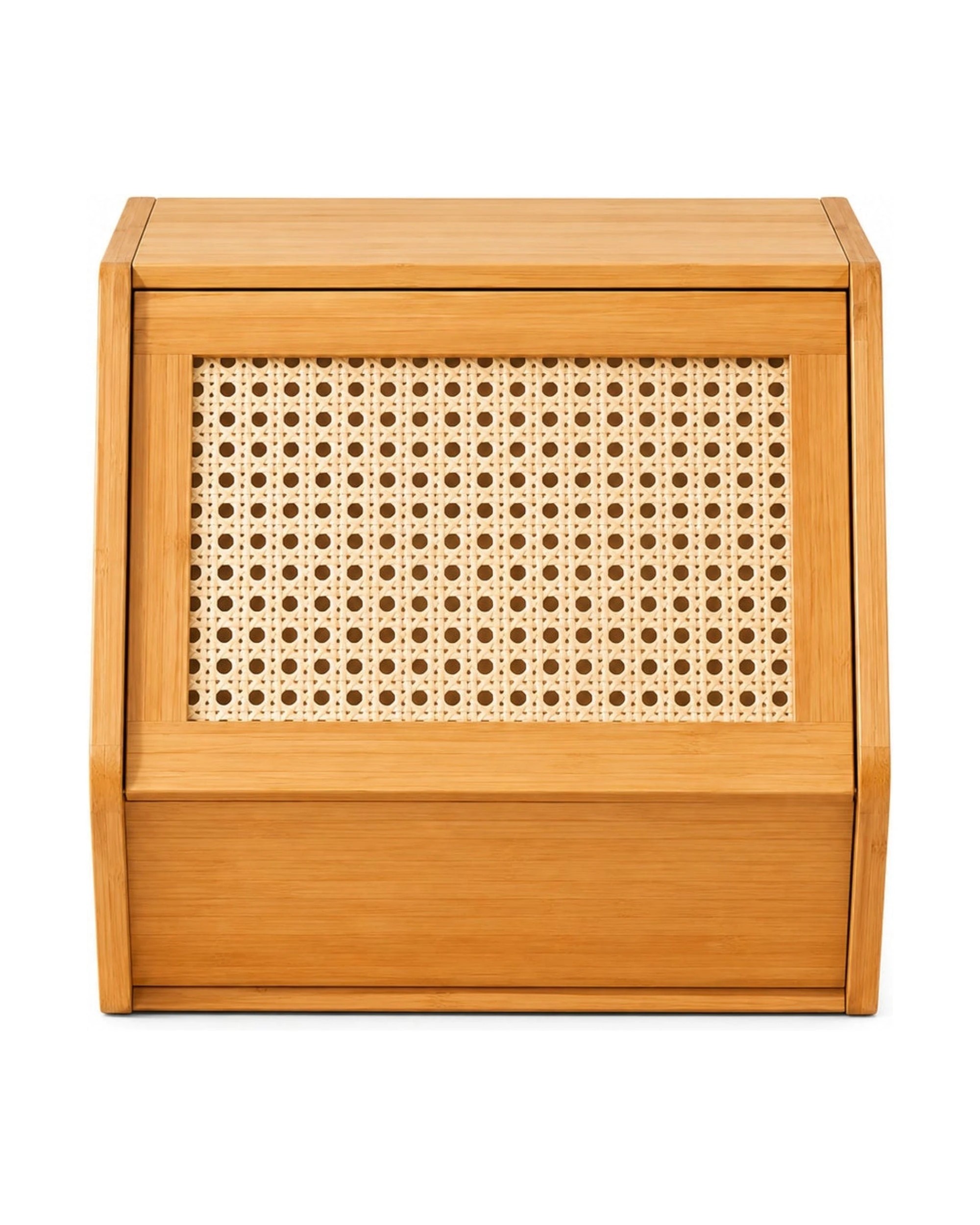 6 Foret Natural Bamboo Storage Cabinet Woven Flip Door Stackable Organiser, 6 of 7