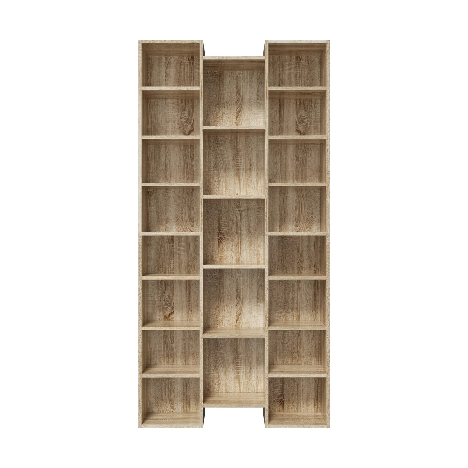 6 Oikiture Bookshelf Display Shelf CD Storage Media Rack Stand Bookcase
 - natural, 6 of 10