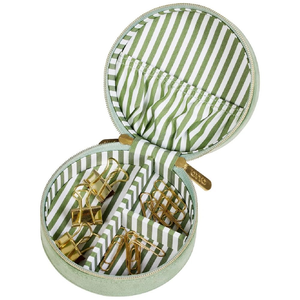 3 Otto Sage Suede Accessory Case, 3 of 3