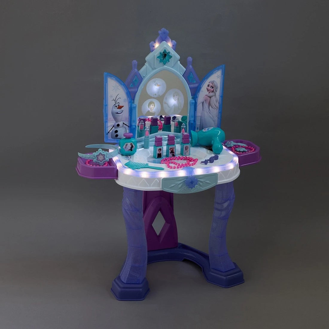 2 18 Piece Disney Frozen Light Up Vanity Table, 2 of 10
