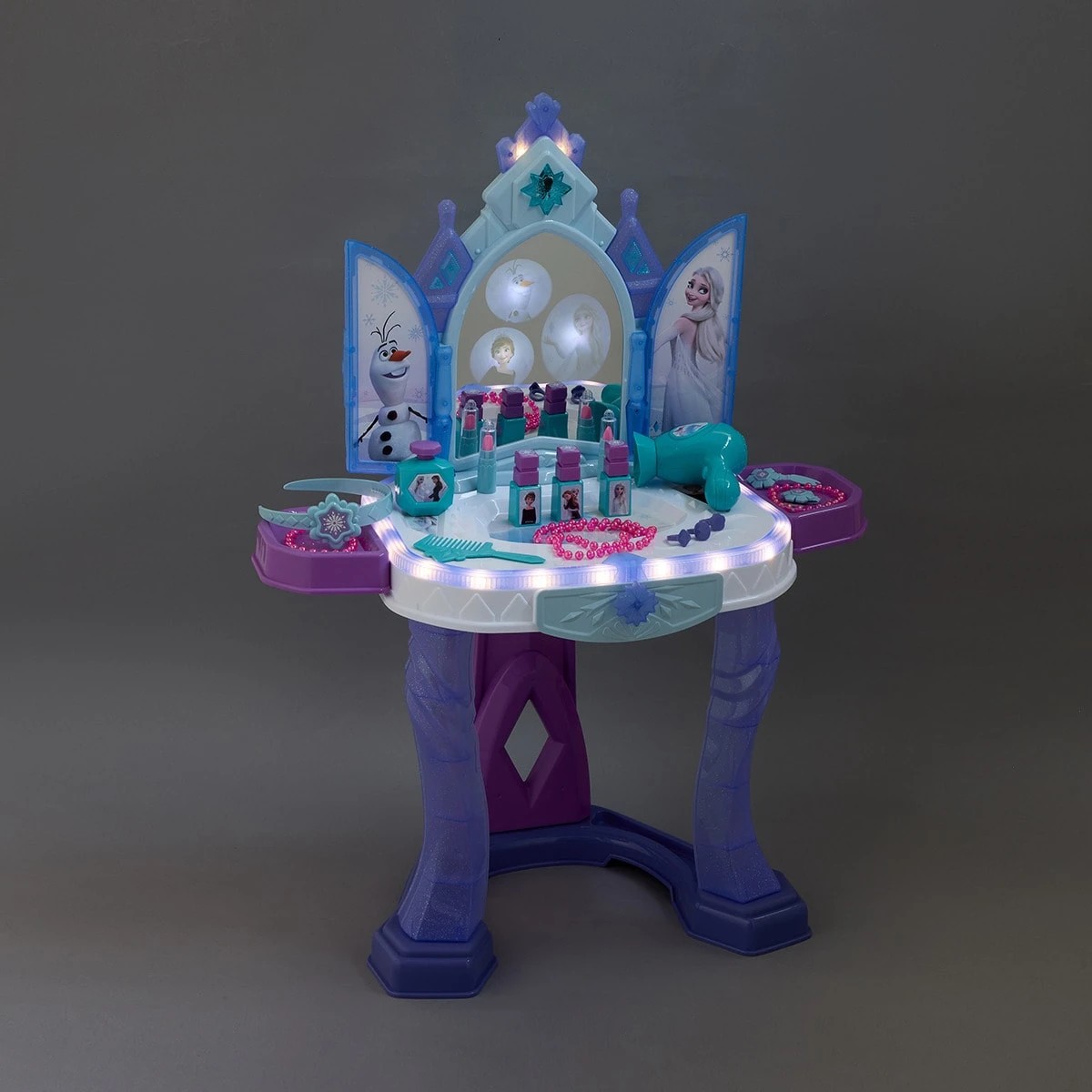 2 18 Piece Disney Frozen Light Up Vanity Table, 2 of 10