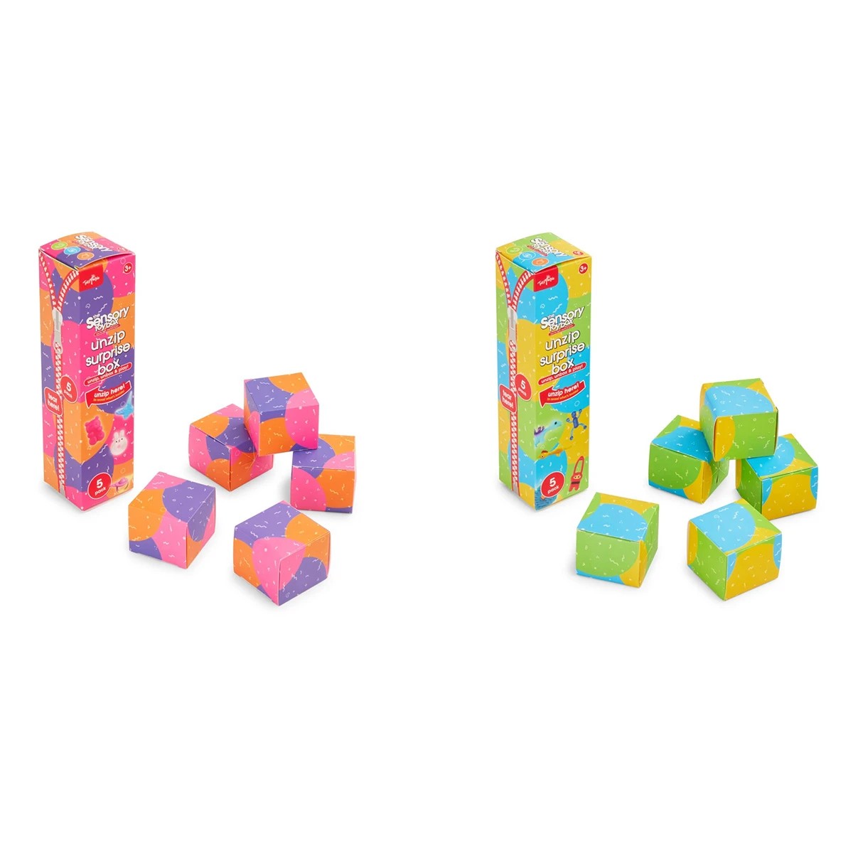 2 5 Pack ToyMania The Sensory Toy Box Unzip Surprise Box - Assorted, 2 of 5