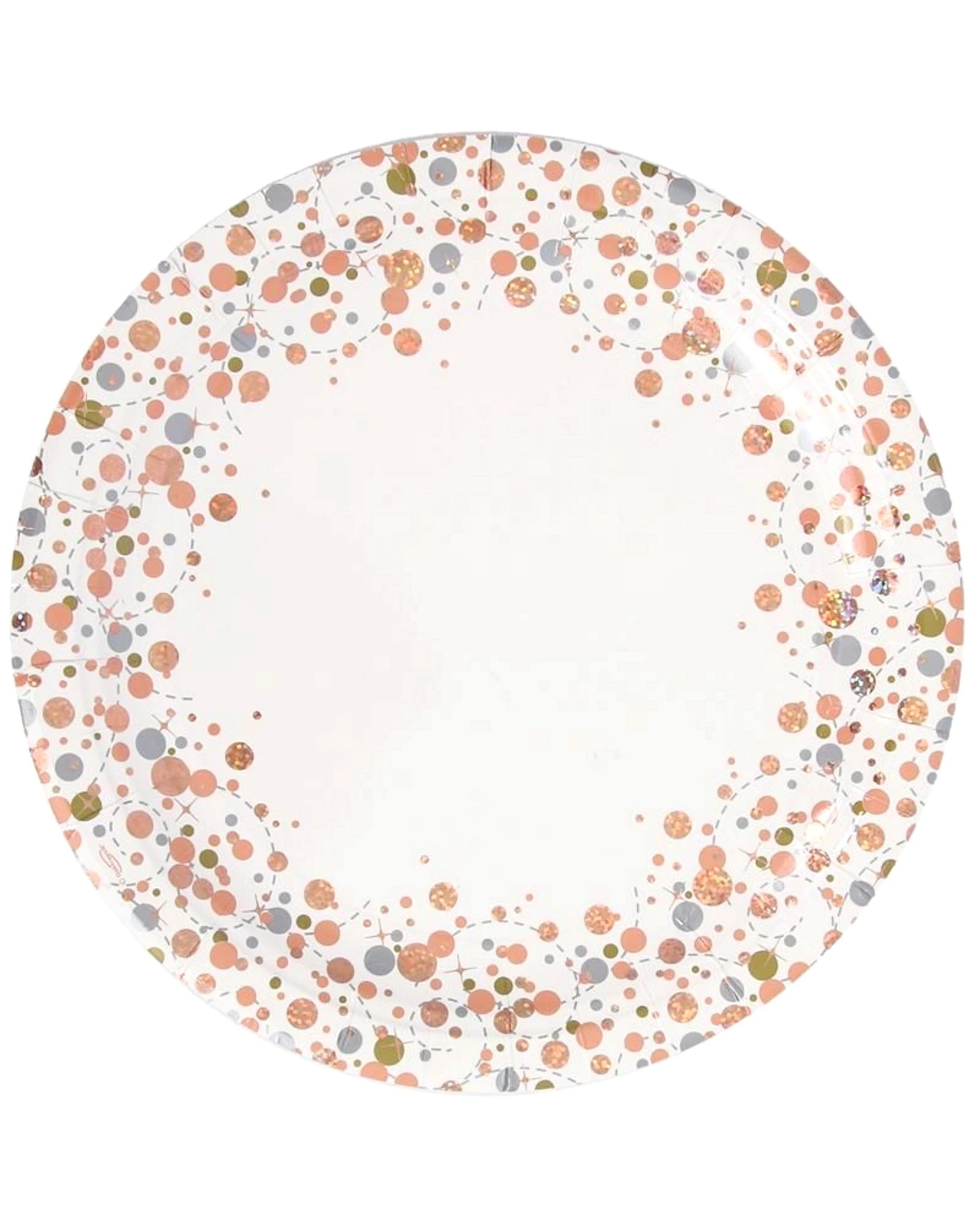 1 Alpen Sparkling Fizz Rose Gold Large Paper Plates Pack of 8, 1 of 1