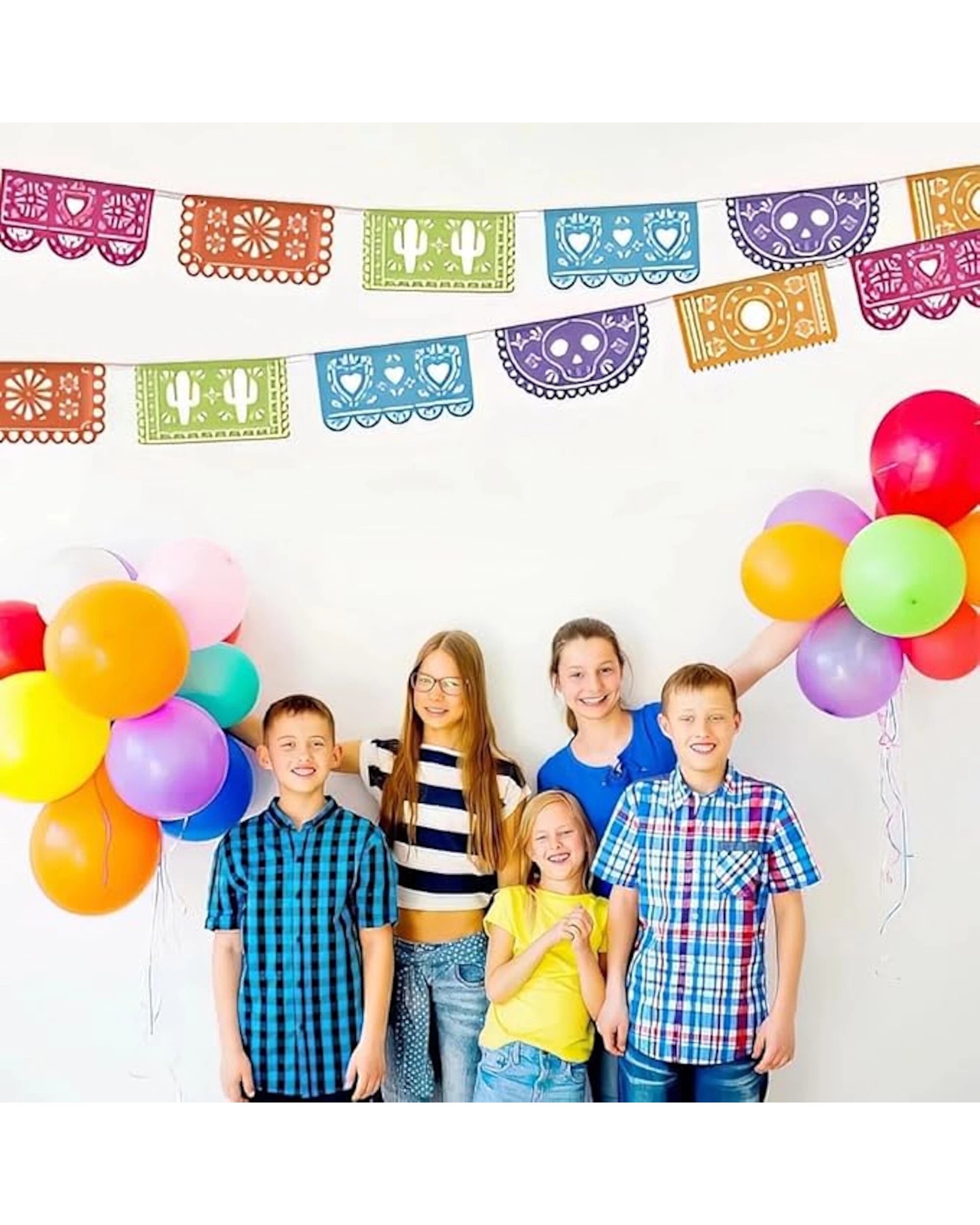 2 Unique Coloured Picado De Papel Garland Banner 4.57m, 2 of 4