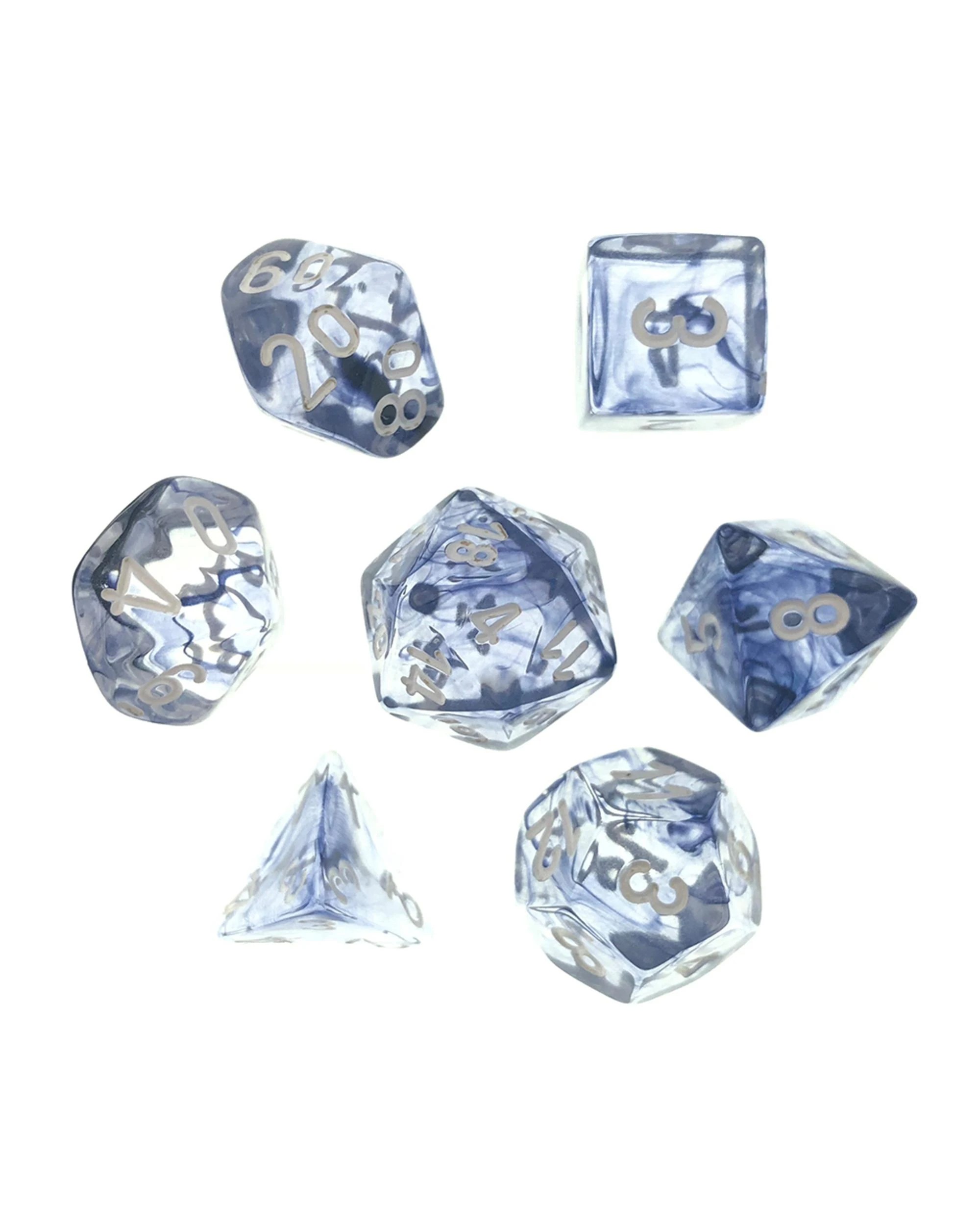 3 Chessex Nebula Polyhedral 7-Die Dice Set - Black/Clear and White, 3 of 3