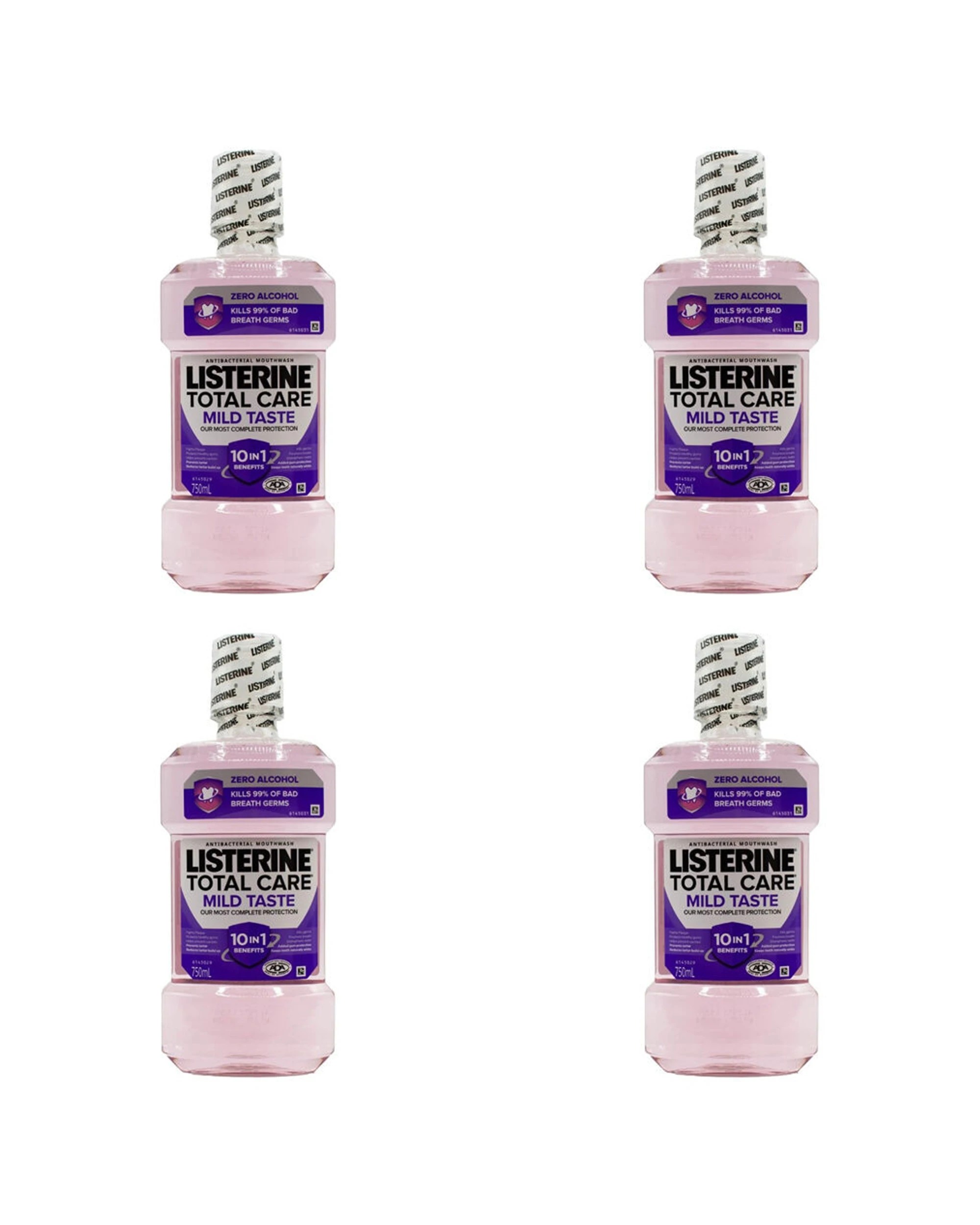 1 Listerine Antibacterial Mouthwash Total Care Mild Taste 4PK 10-In-1 750ml - Multi, 1 of 3