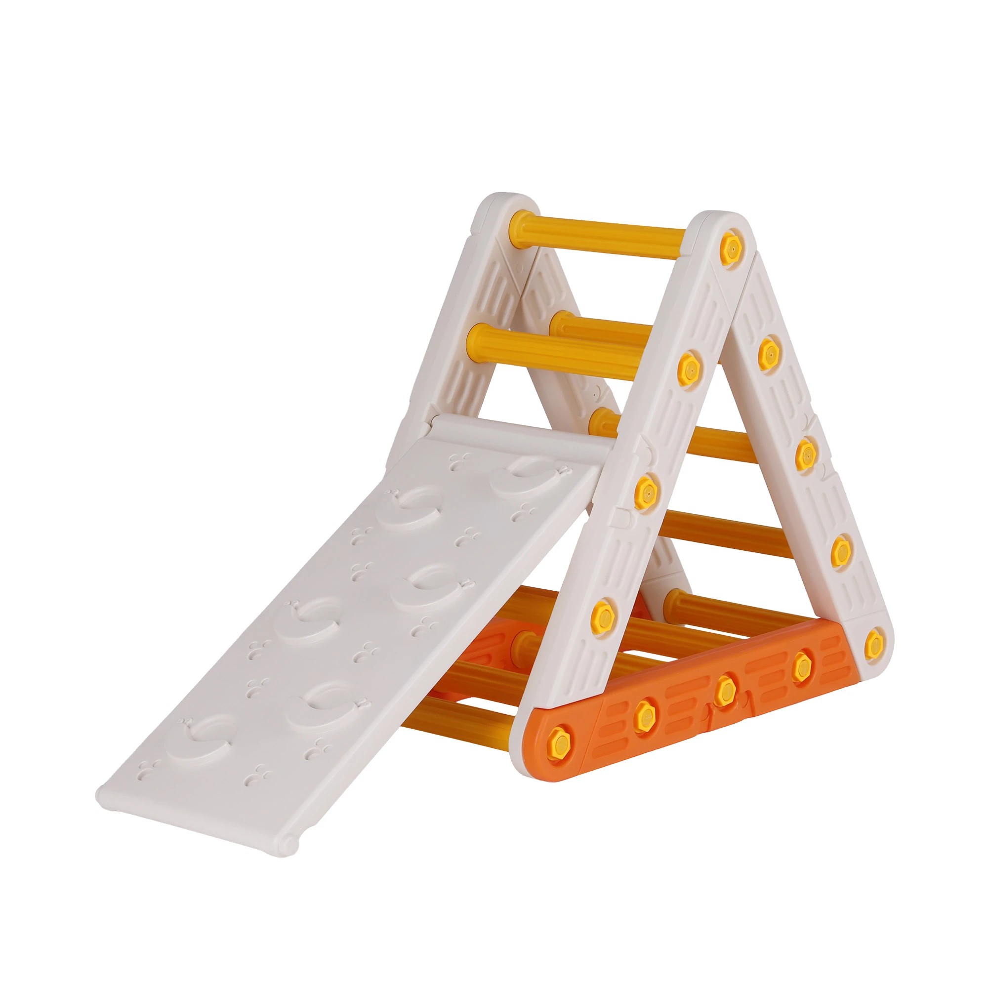 3 Keezi Kids Climbing Frame Sets With Slide Indoor Outdoor Toddler Toys Triangle - White, 3 of 5
