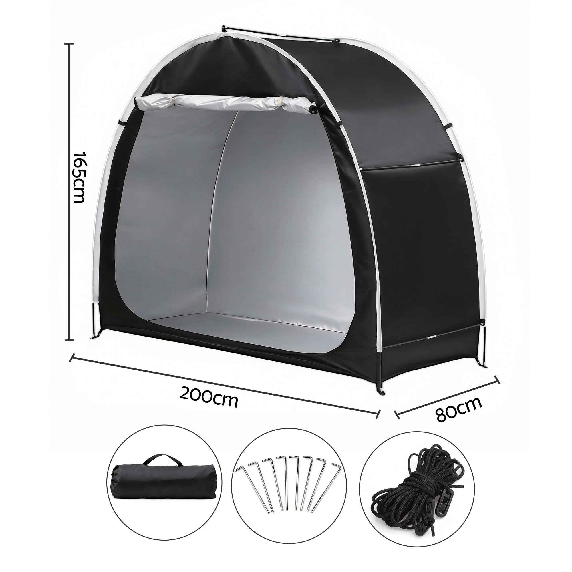 2 Giantz Bike Storage Tent Waterproof Outdoor UV Protection Shelter w/ Large Space - Black, 2 of 4