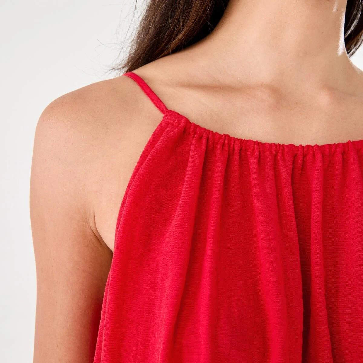 5 Sleeveless Textured Mini Dress Strawberry, 5 of 6