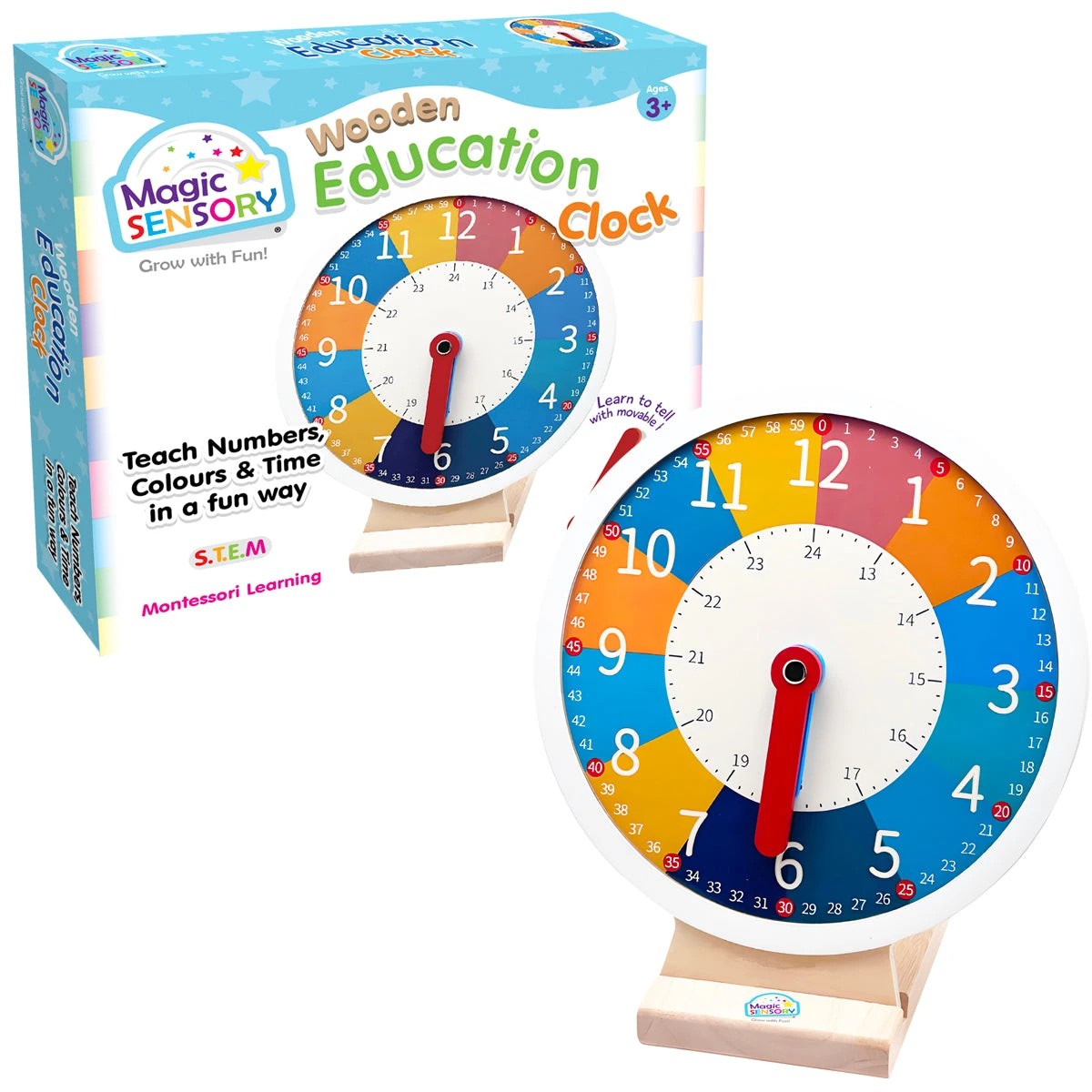 4 Magic Sensory Wooden Early Education Learning Clock, 4 of 4