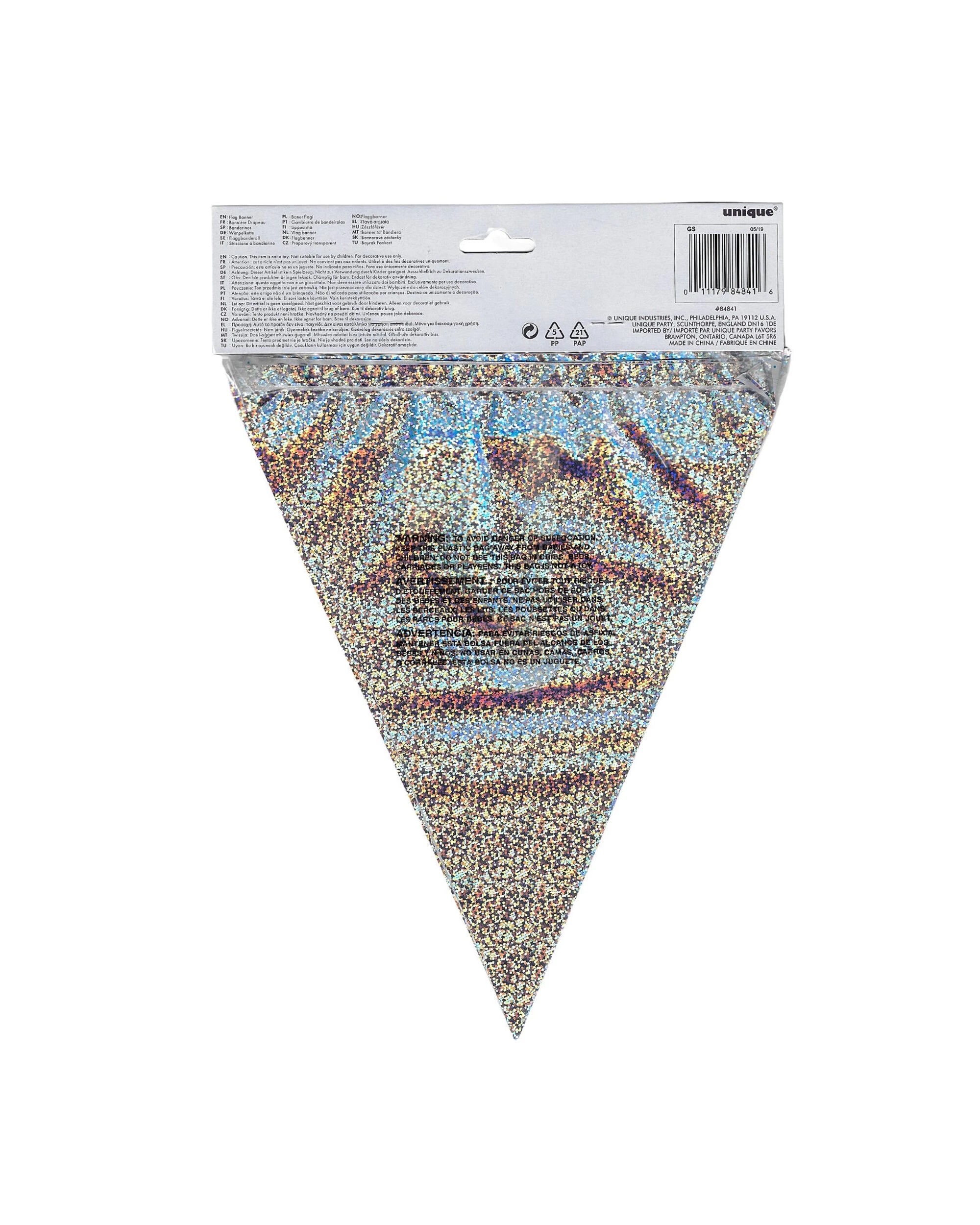 3 Unique Rose Prismatic 50th Birthday Flag Banner 2.74m - Gold, 3 of 3