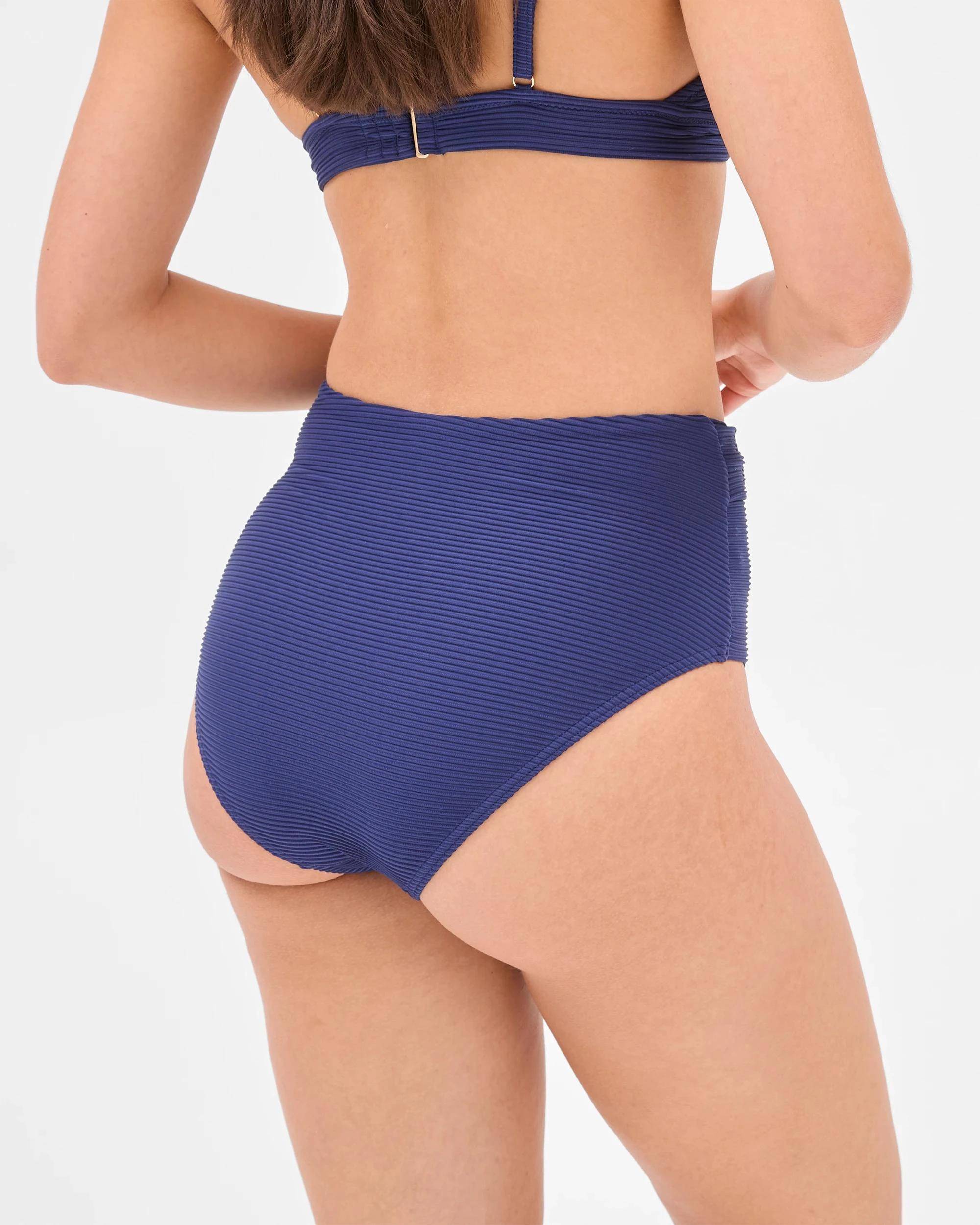 6 Target Resort Textured High Waisted Chain Link Bikini Bottoms FRENCH NAVY, 6 of 6