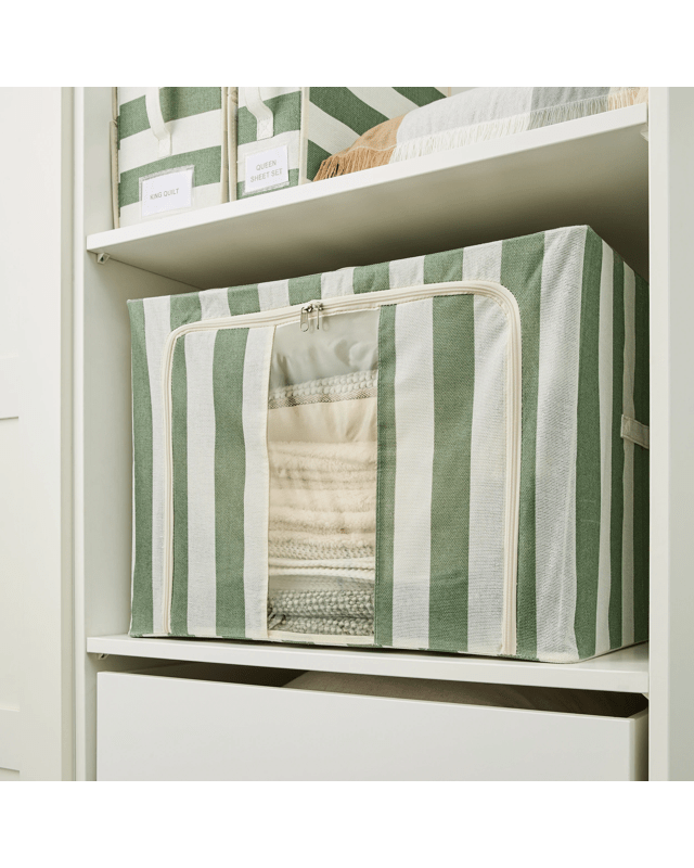 Linen Look Collapsible Box with Window - Extra Large, Green St