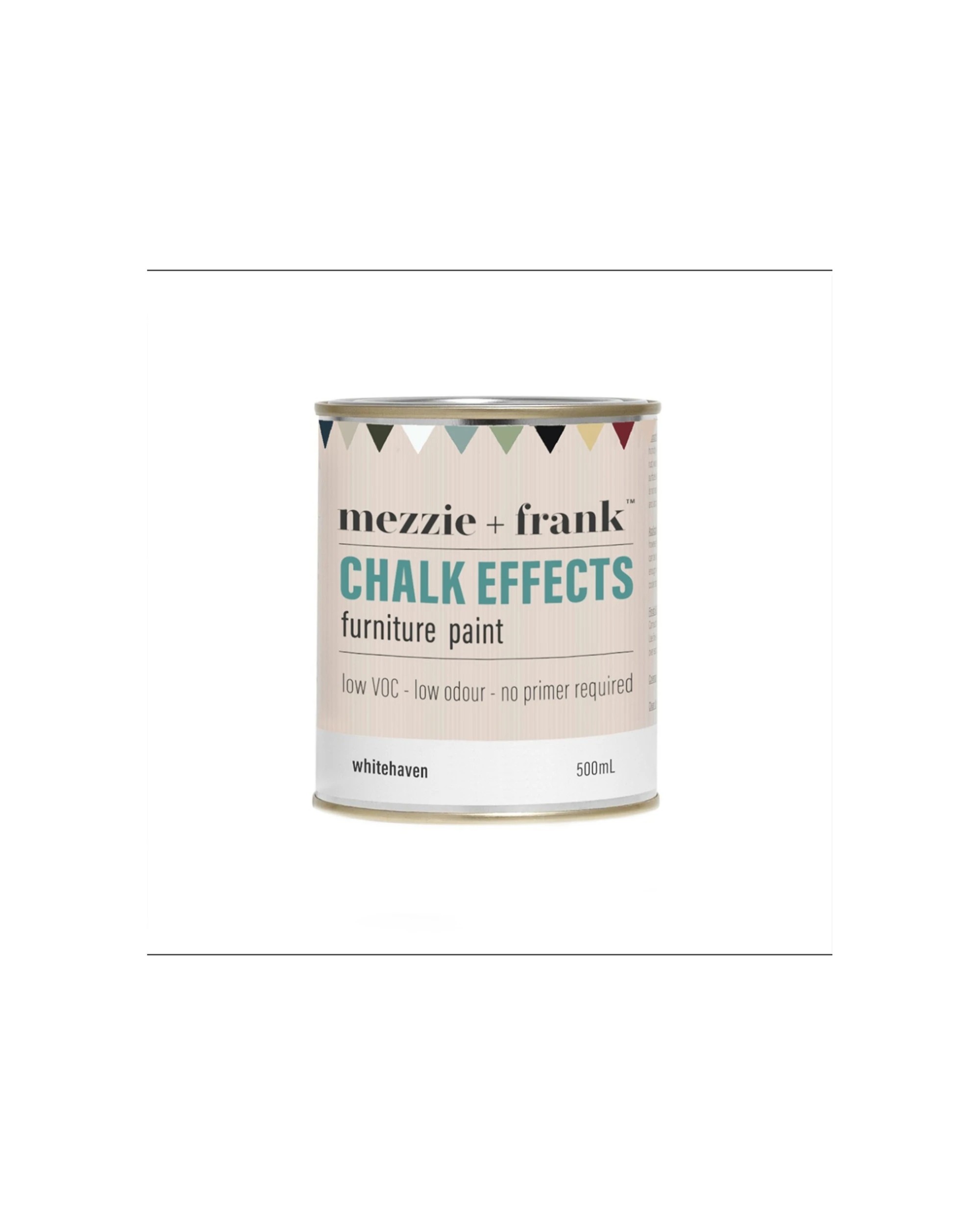 1 Mezzie+Frank Chalk Effect 0.5L Interior Water Based Furniture Paint Whitehaven - White, 1 of 4