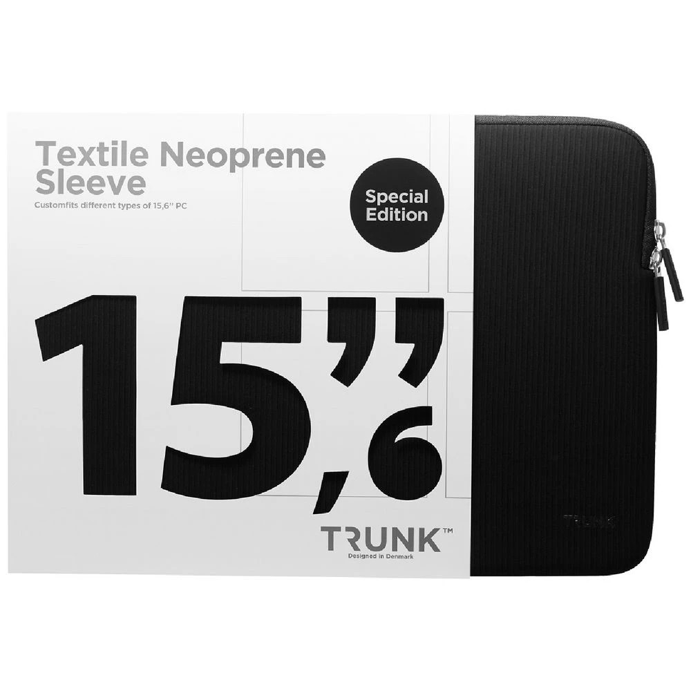 1 Trunk 15" Ribbed Velvet Laptop Sleeve Black, 1 of 3