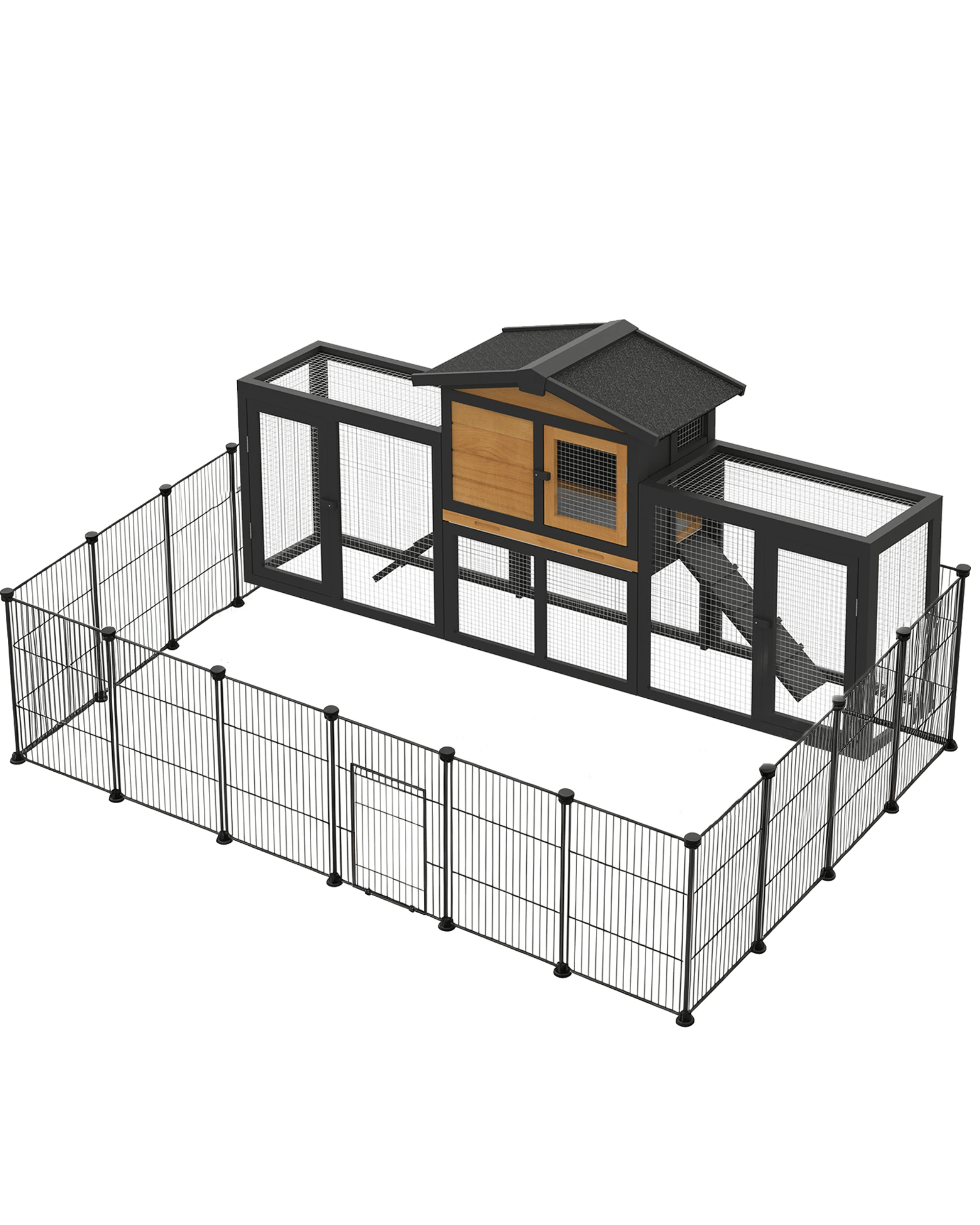 1 Advwin 203cm Wooden Rabbit Hutch + Pet Playpen Pet Fence, 1 of 9