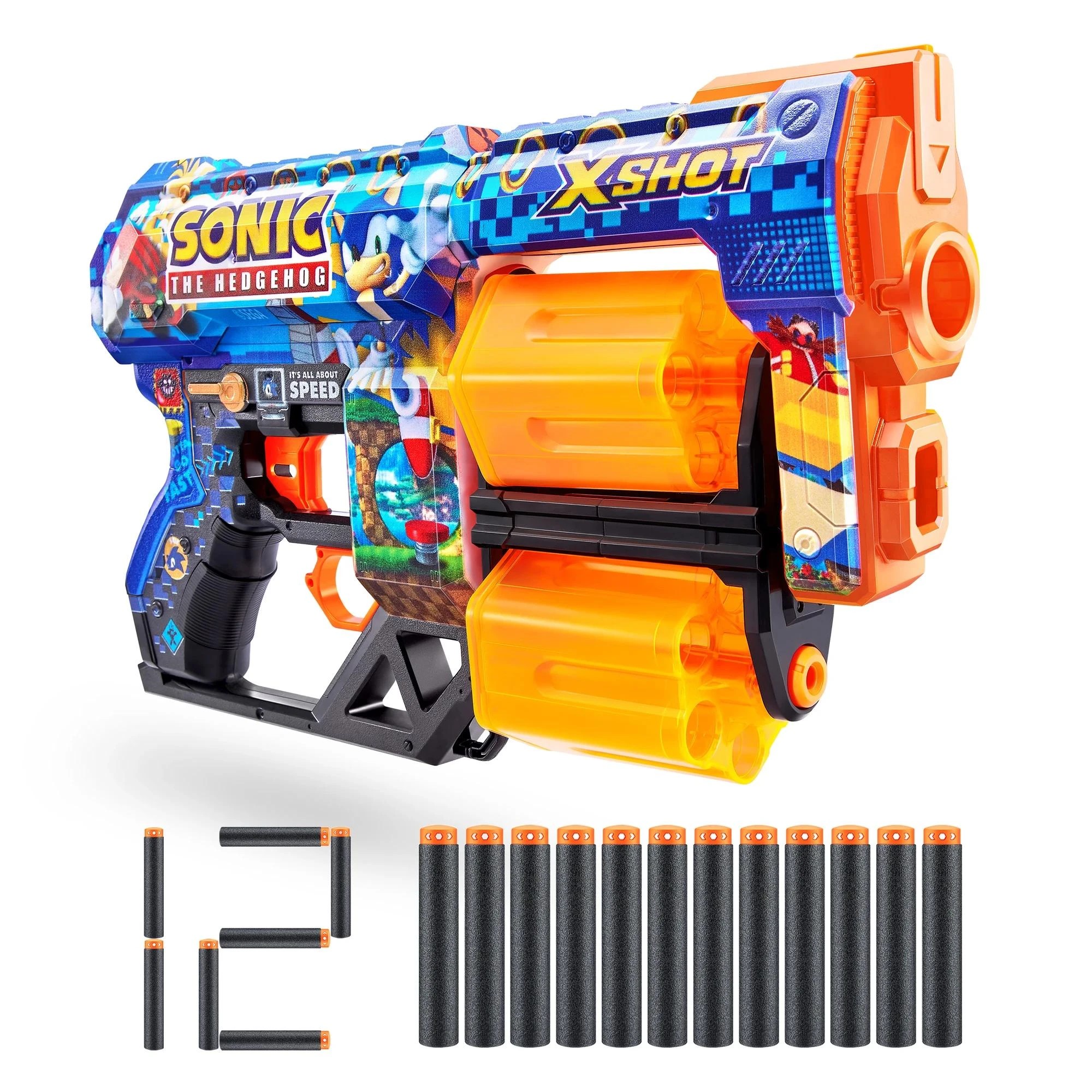 2 XSHOT Skins Sonic Dread Blaster (12 Darts) - Blue, 2 of 10