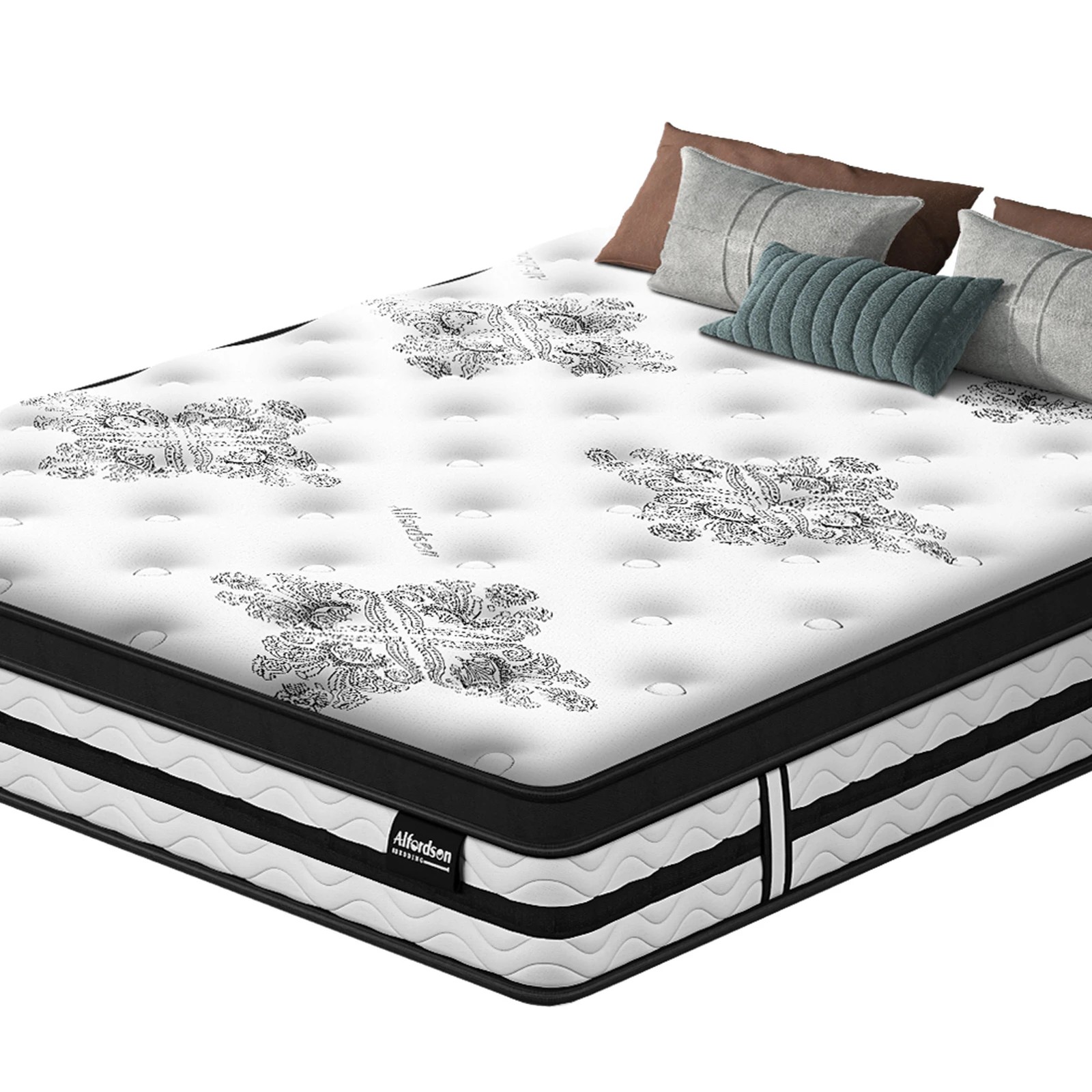 1 Alfordson Mattress Euro Top 22CM Bonell Spring Medium Firm Memory Foam - King Bed, 1 of 10