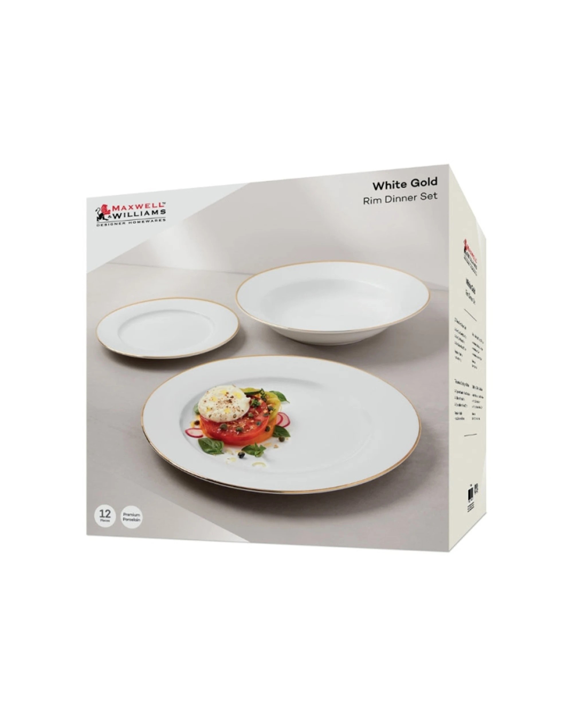 3 Maxwell And Williams 12pc Porcelain Dinner Set Rim - White, 3 of 3