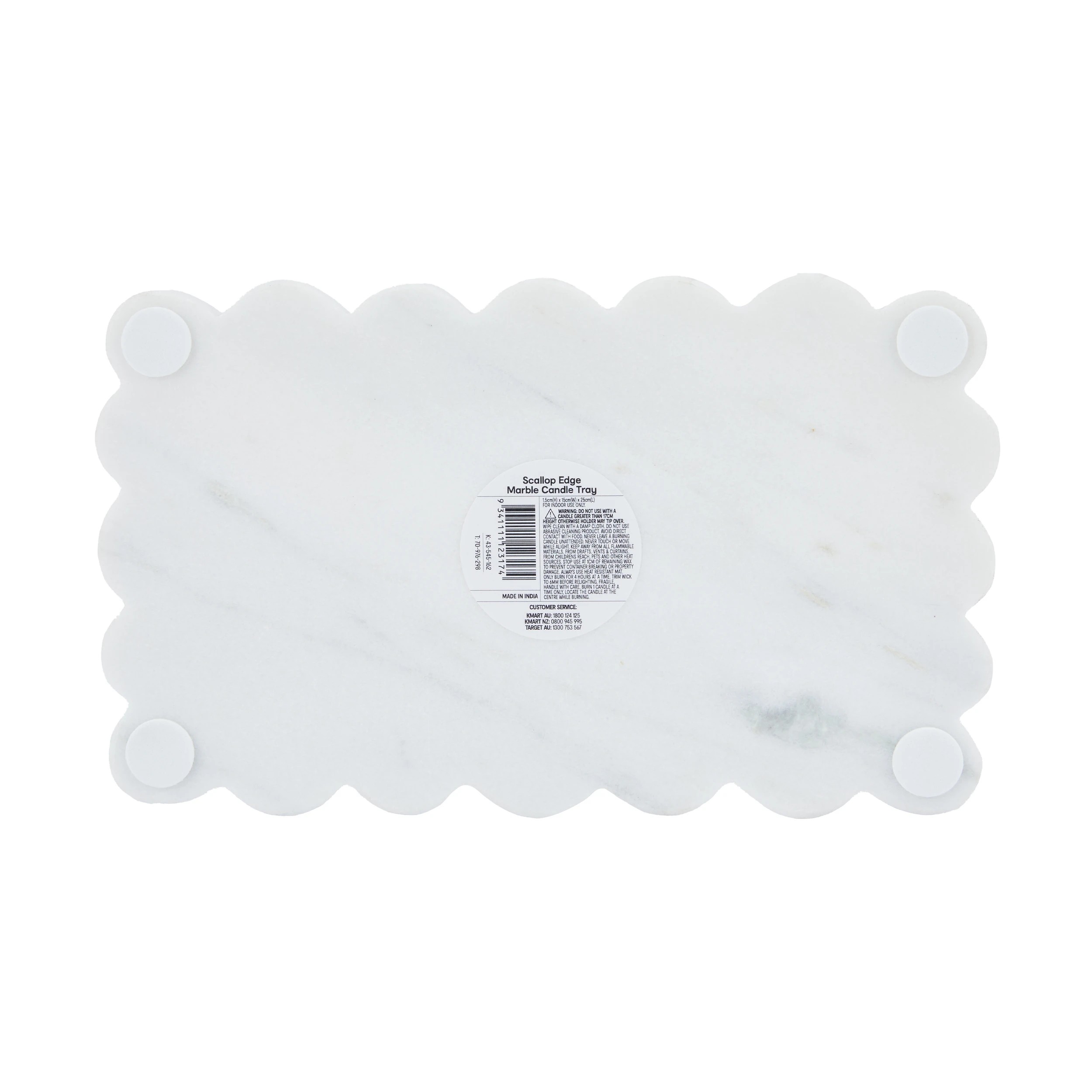 4 Scallop Edge Marble Candle Tray, 4 of 4