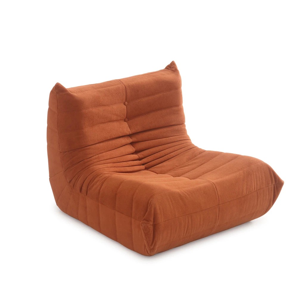 1 Zzz Atelier Caterpillar Floor Lounger Chair Foam Sofa - Orange, 1 of 6