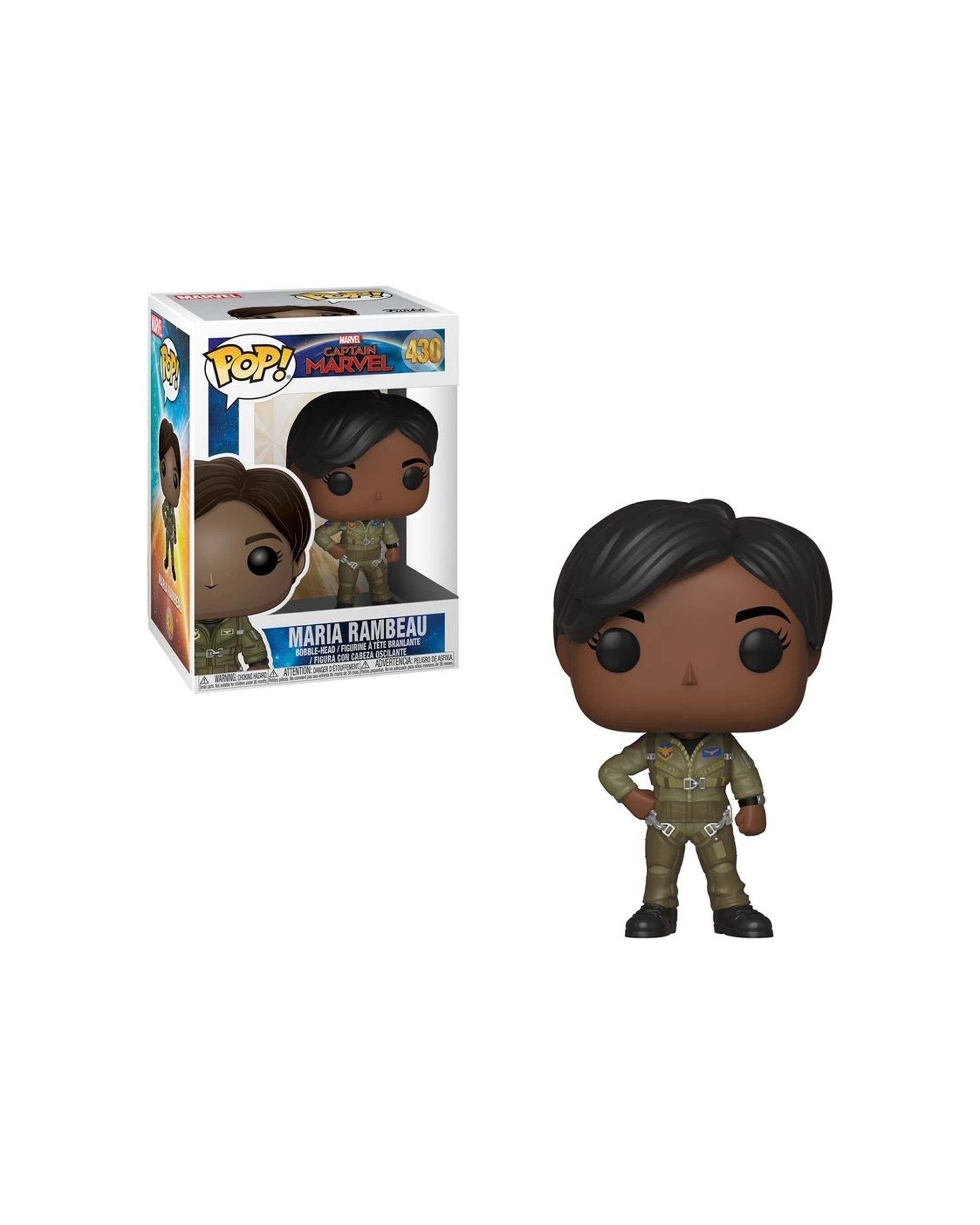 1 Pop Captain Marvel Maria Rambeau Vinyl Action Figure 10cm Collectible Toy - Green, 1 of 3