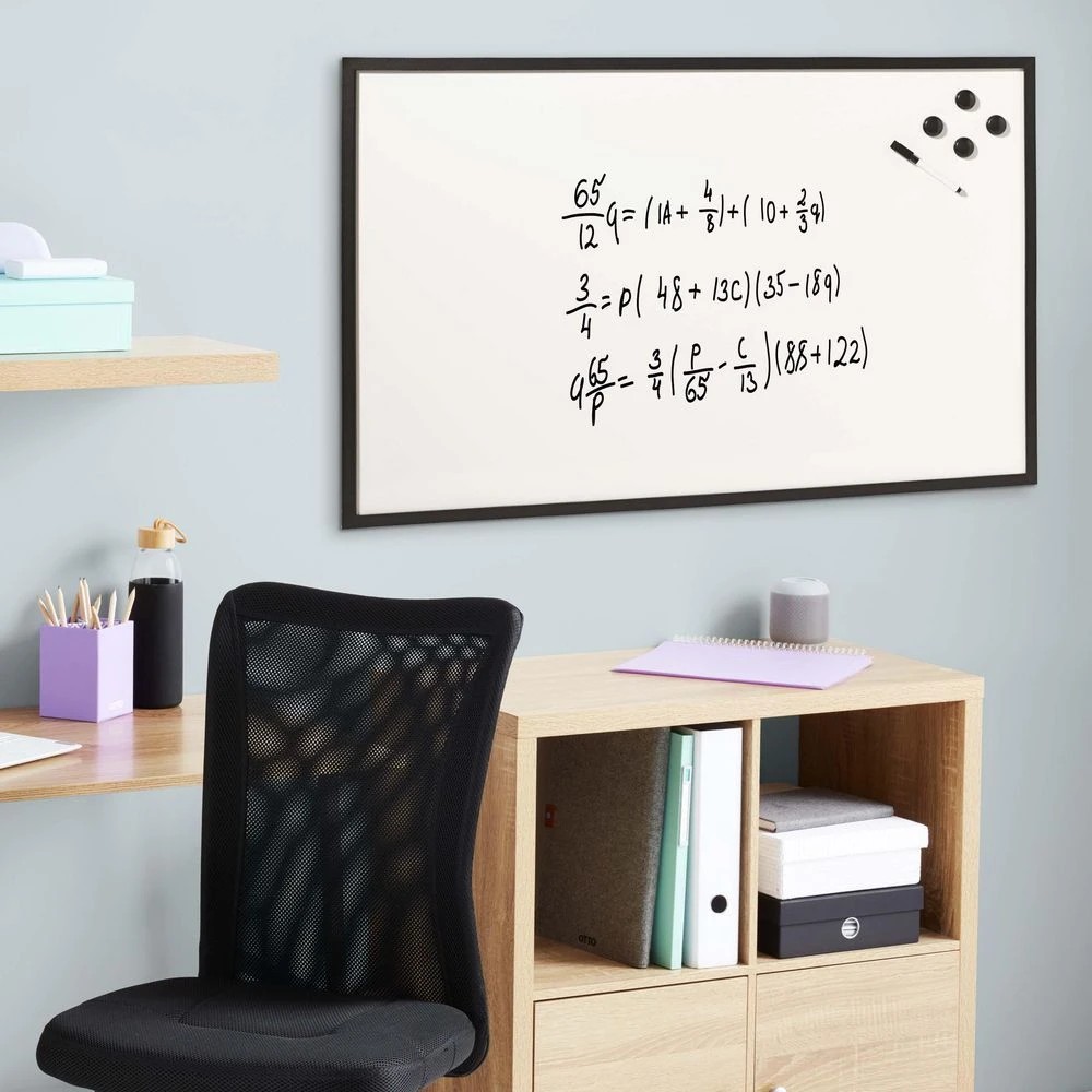 2 J.Burrows Magnetic Black Frame Whiteboard 900 x 600mm, 2 of 4