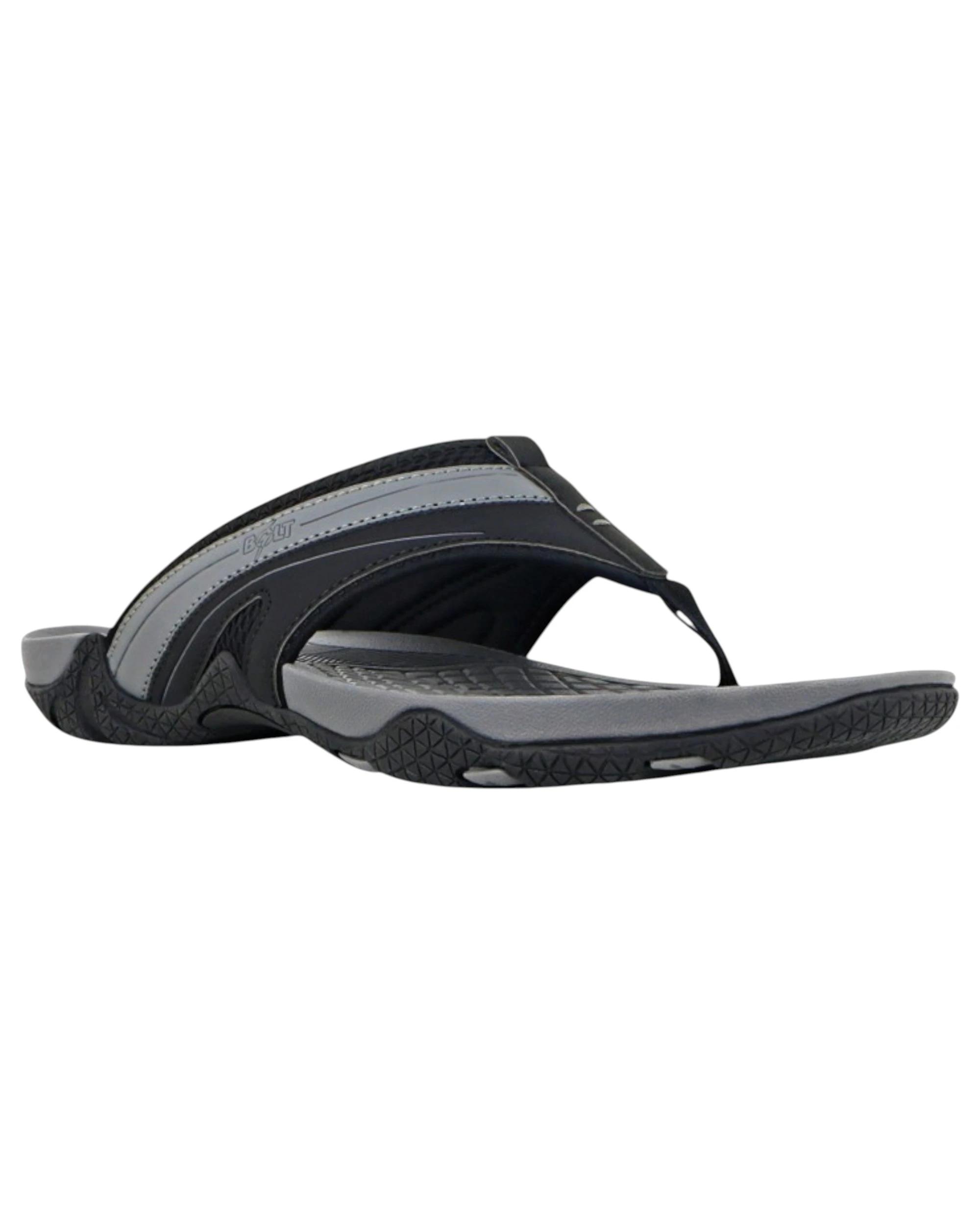 1 Lightning Bolt Mens Wayne Thongs Sandals Flip Flops BLACK/GREY, 1 of 3