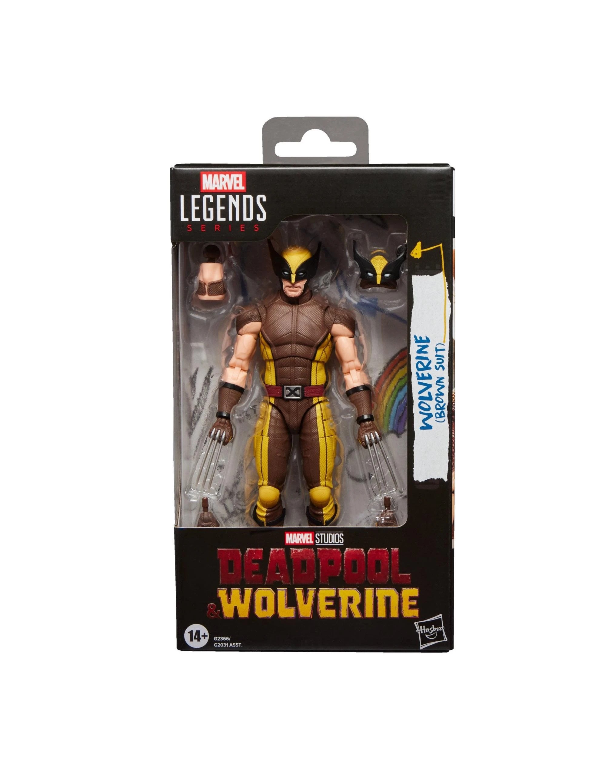 1 Marvel Legends Series Deadpool and Wolverine Wolverine Brown Suit Action Figure, 1 of 5
