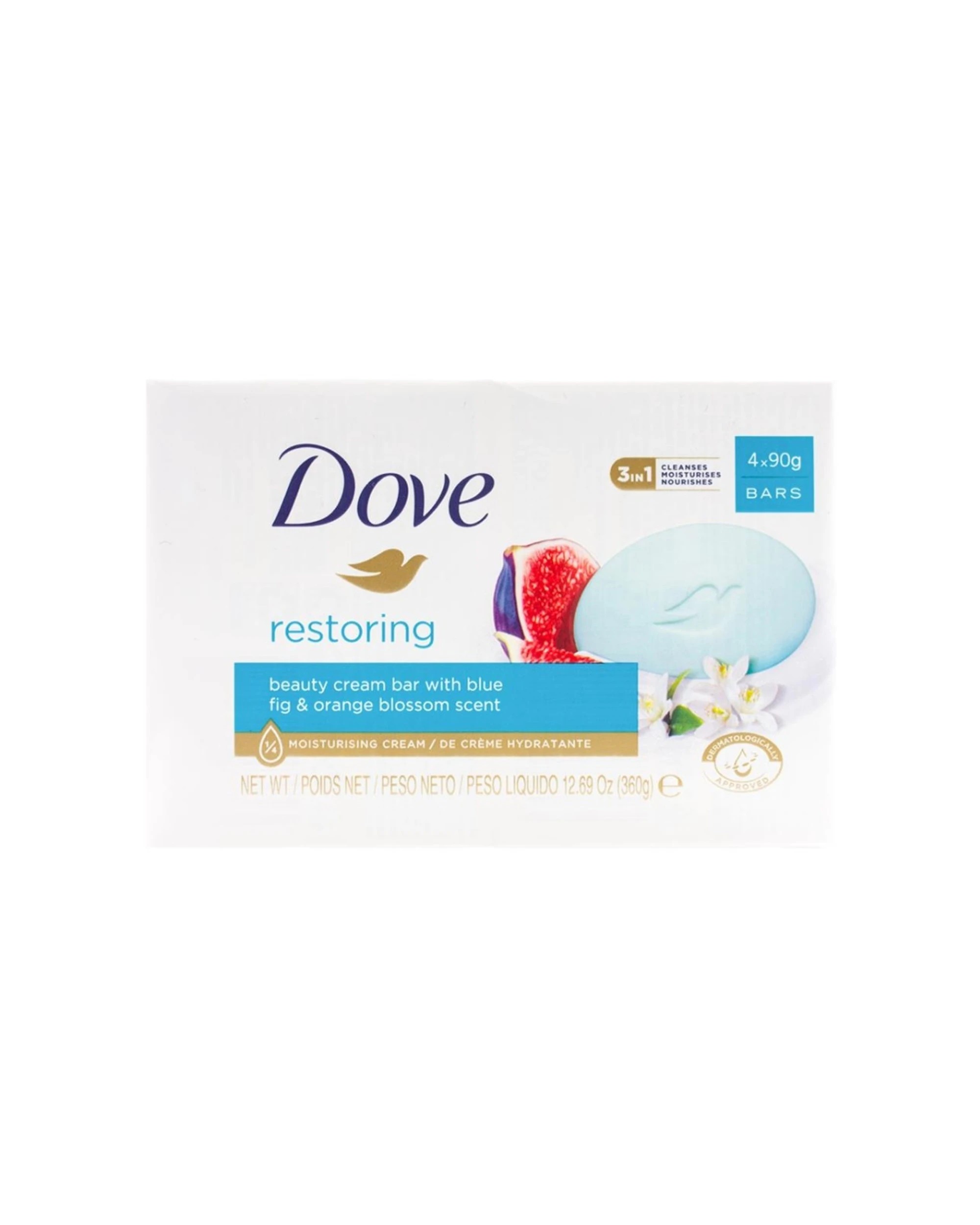 2 Dove 8x 4pc Dove Restoring Beauty Bar Fig Blossom Scent 90g - Plain, 2 of 3